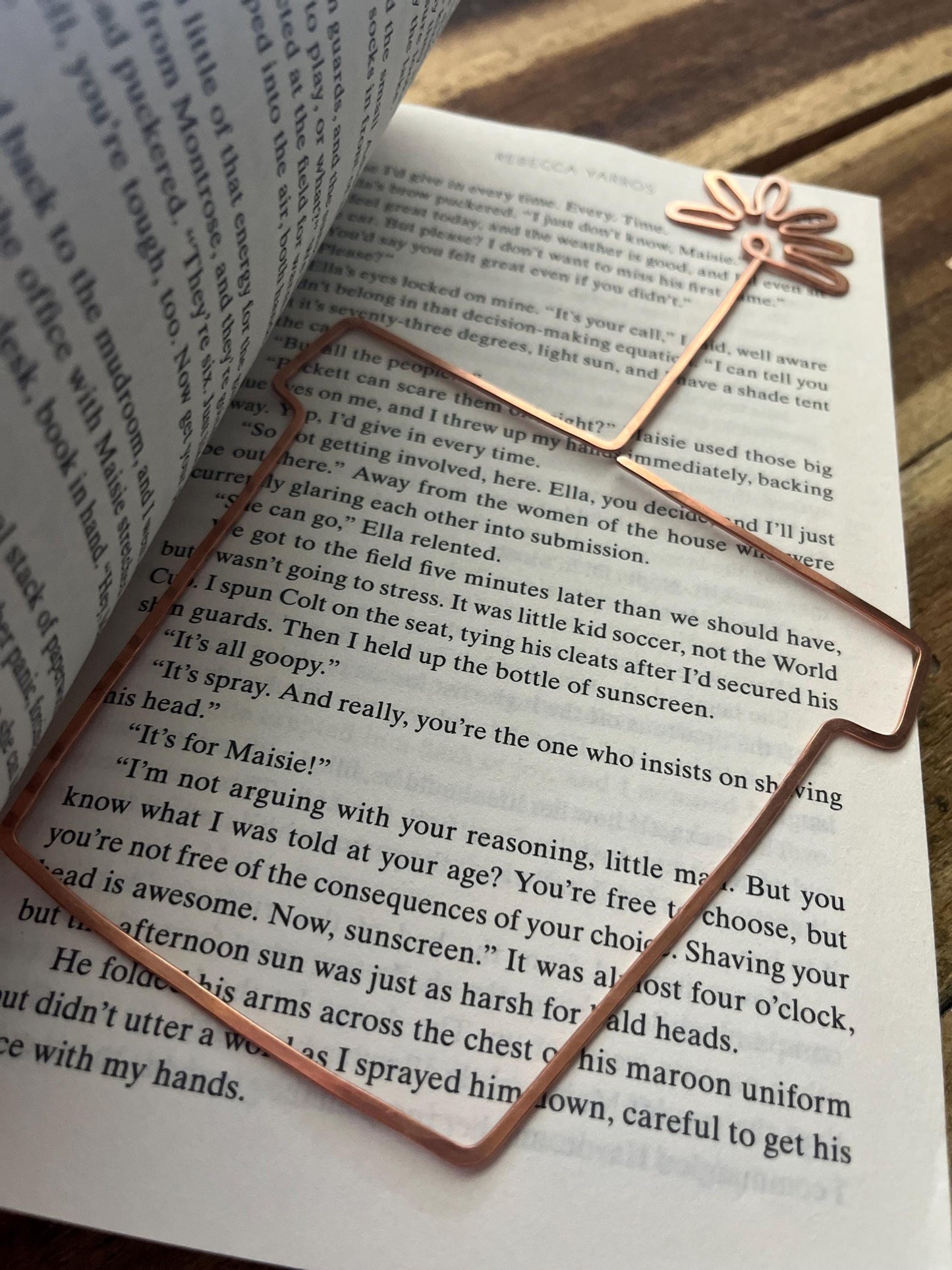 Handmade Copper Flower Pot Bookmark - Bookworm Reading Accessory, Book Jewelry
