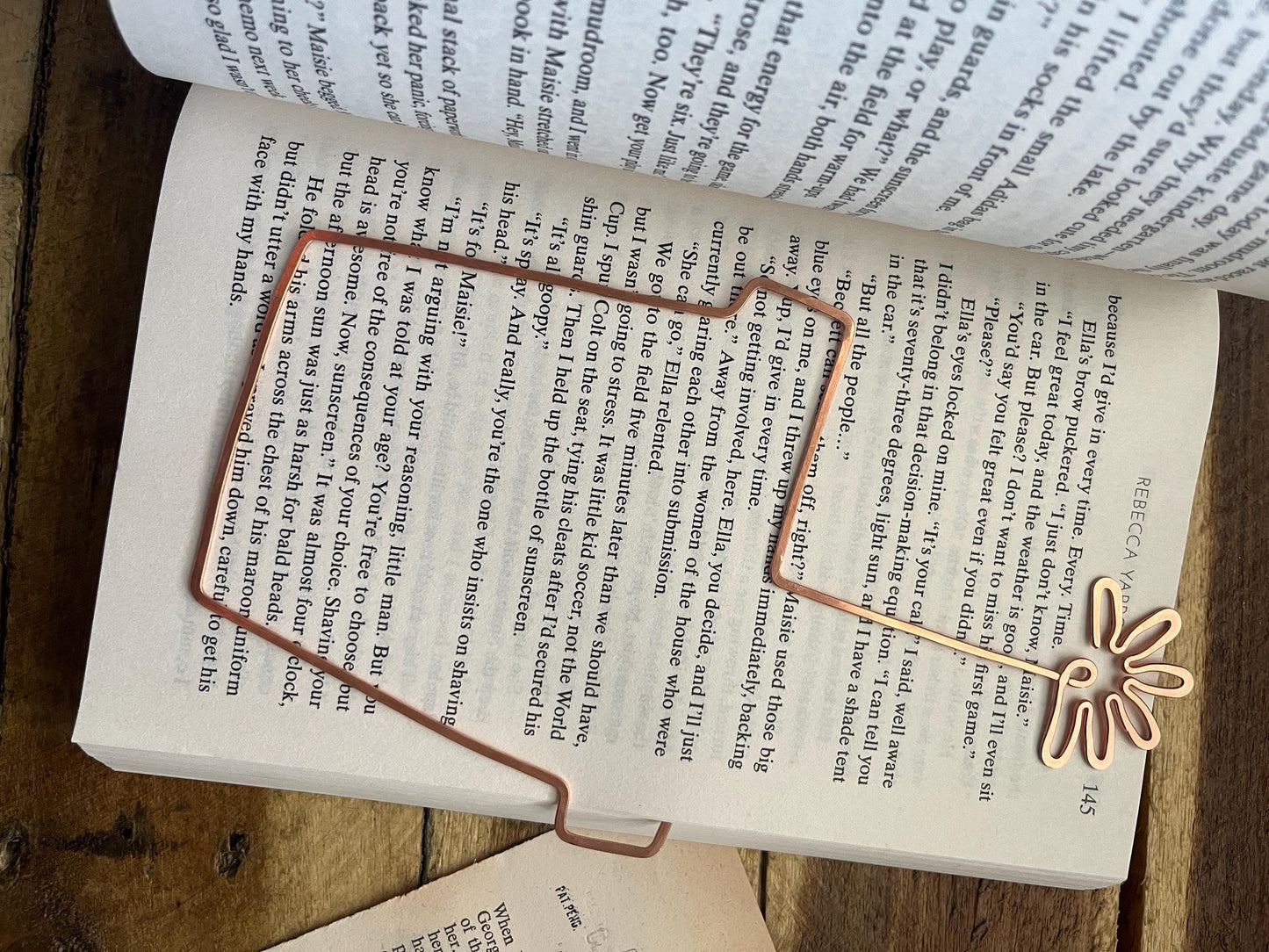 Handmade Copper Flower Pot Bookmark - Bookworm Reading Accessory, Book Jewelry