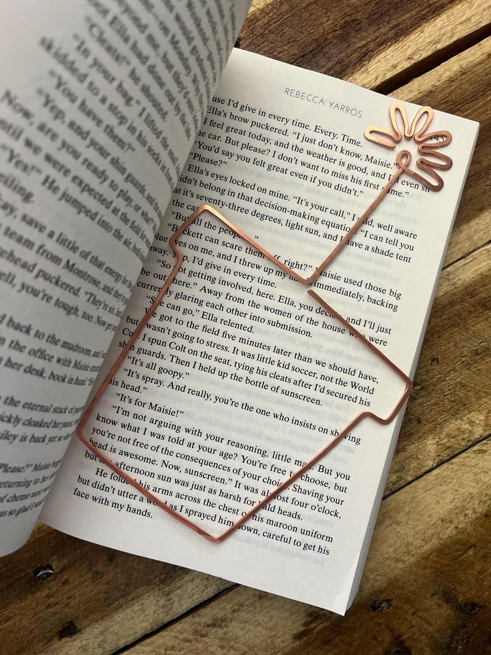 Big Flower Pot Bookmark | Large Potted Plant | Floral Copper Handmade Bookish | Book Jewelry | Reading Accessory | Bookworm Gift