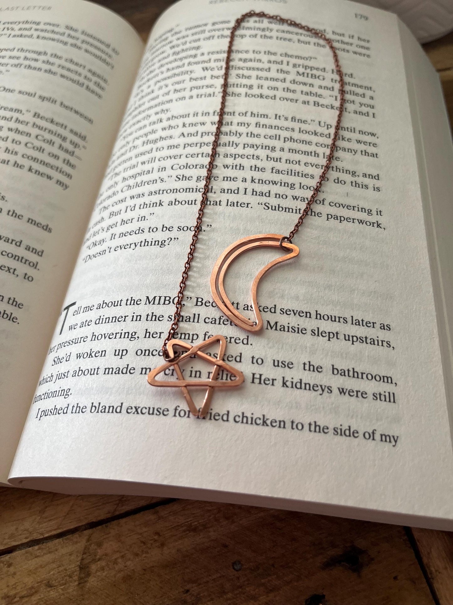 Moon & Stars Chain Bookmark | Handmade Copper Bookish Gift | Book Jewelry | Reading Accessory