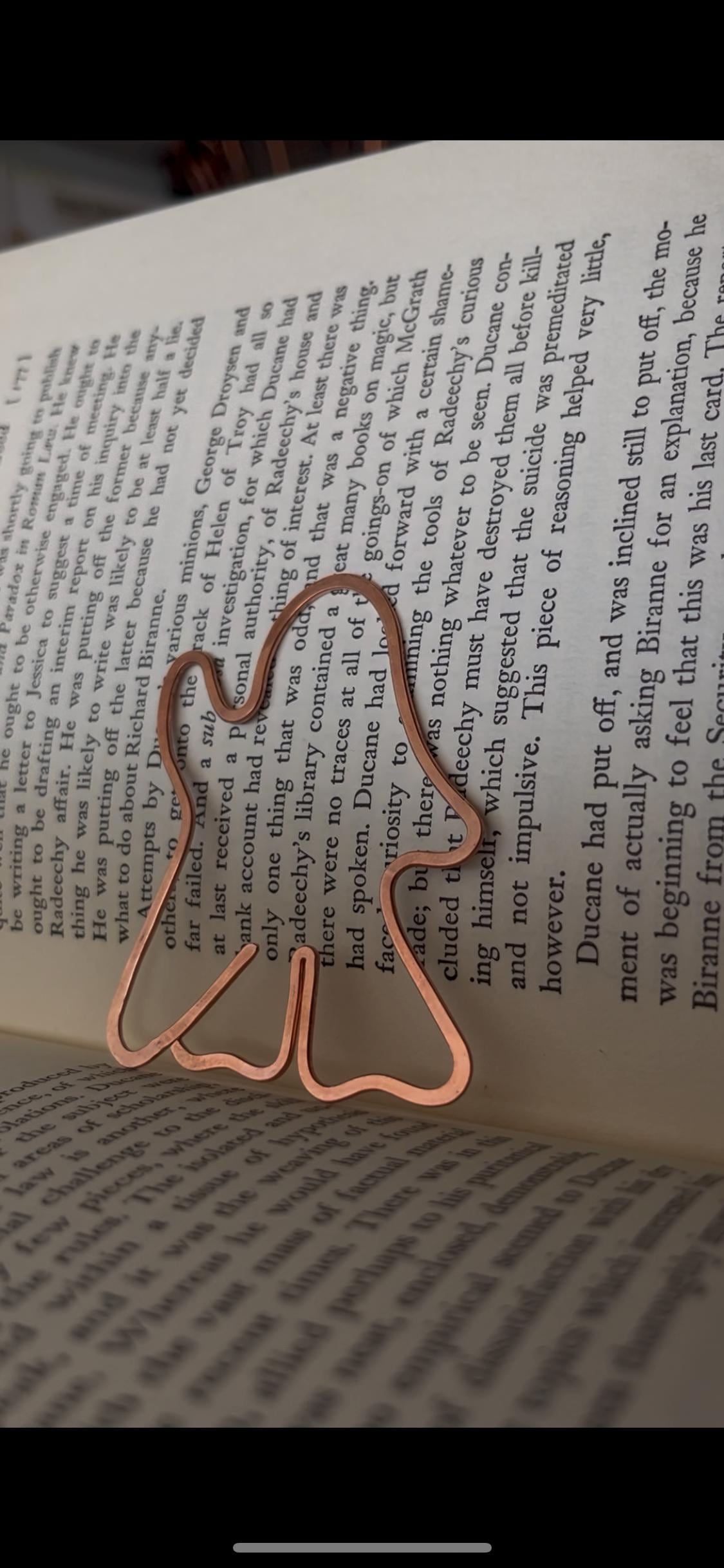 Copper Ghost Handmade Wire Bookmark: Halloween Accessory Reading Bookish Gift Book Club