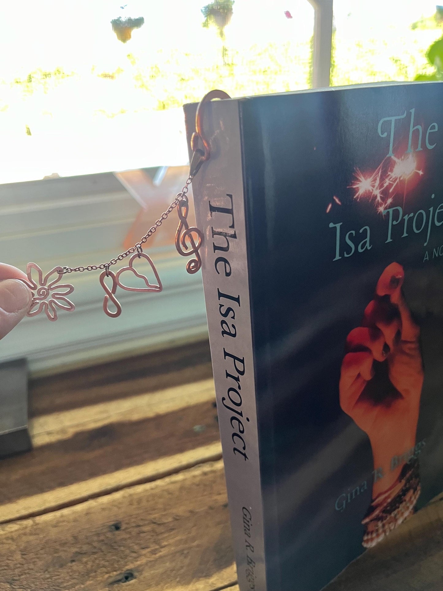 The Isa Project Inspired Bookmark | Charm Chain Book Hook | Handmade Bookish | Book Jewelry | Reading Accessories Daisy Infinity Music Heart