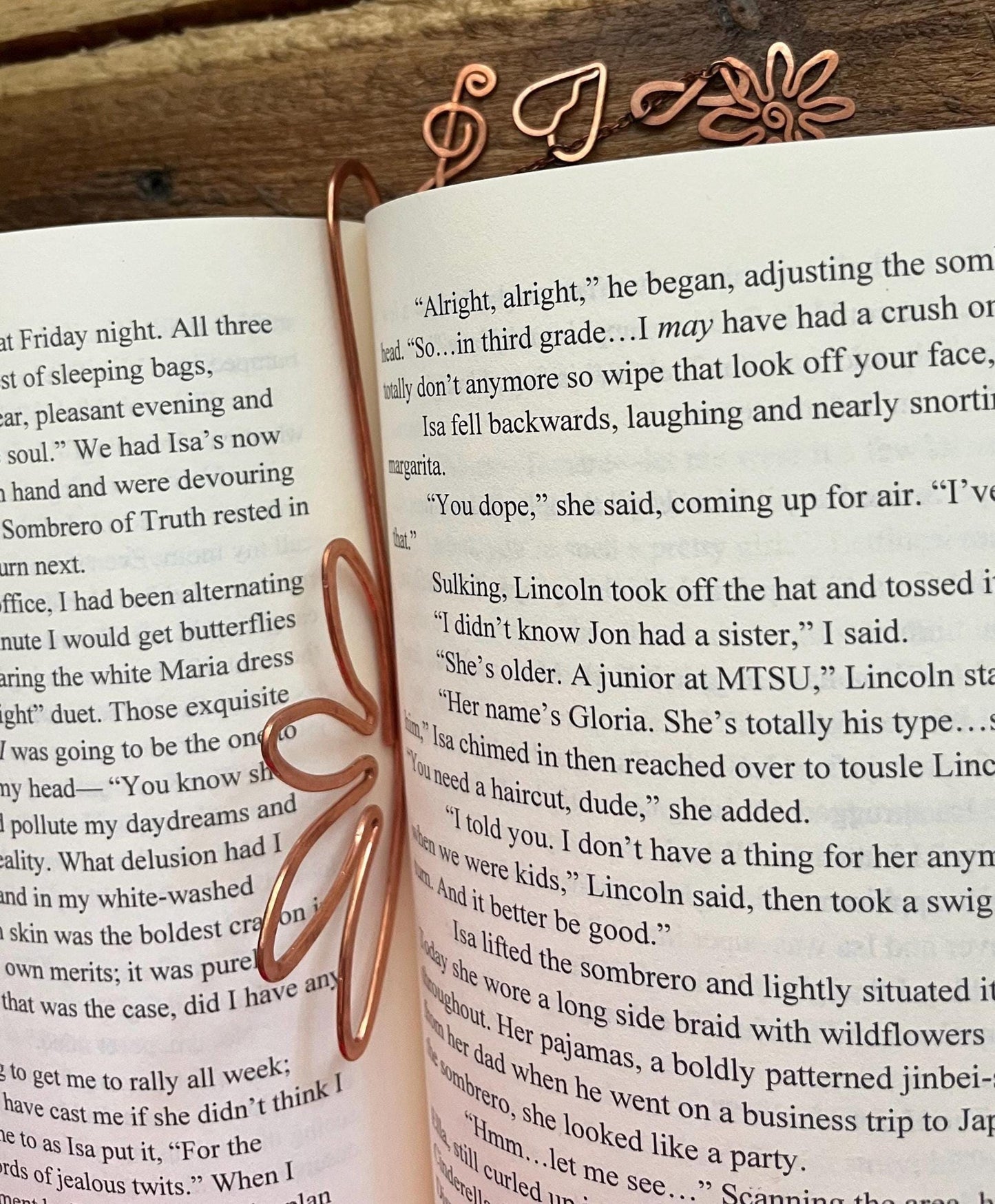 The Isa Project Inspired Bookmark | Charm Chain Book Hook | Handmade Bookish | Book Jewelry | Reading Accessories Daisy Infinity Music Heart