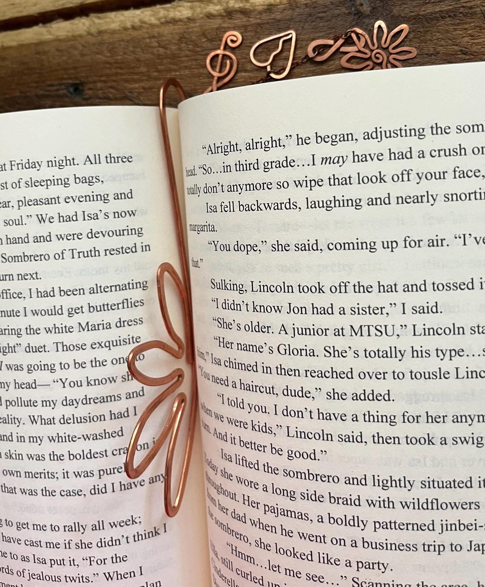 The Isa Project Inspired Bookmark | Charm Chain Book Hook | Handmade Bookish | Book Jewelry | Reading Accessories Daisy Infinity Music Heart