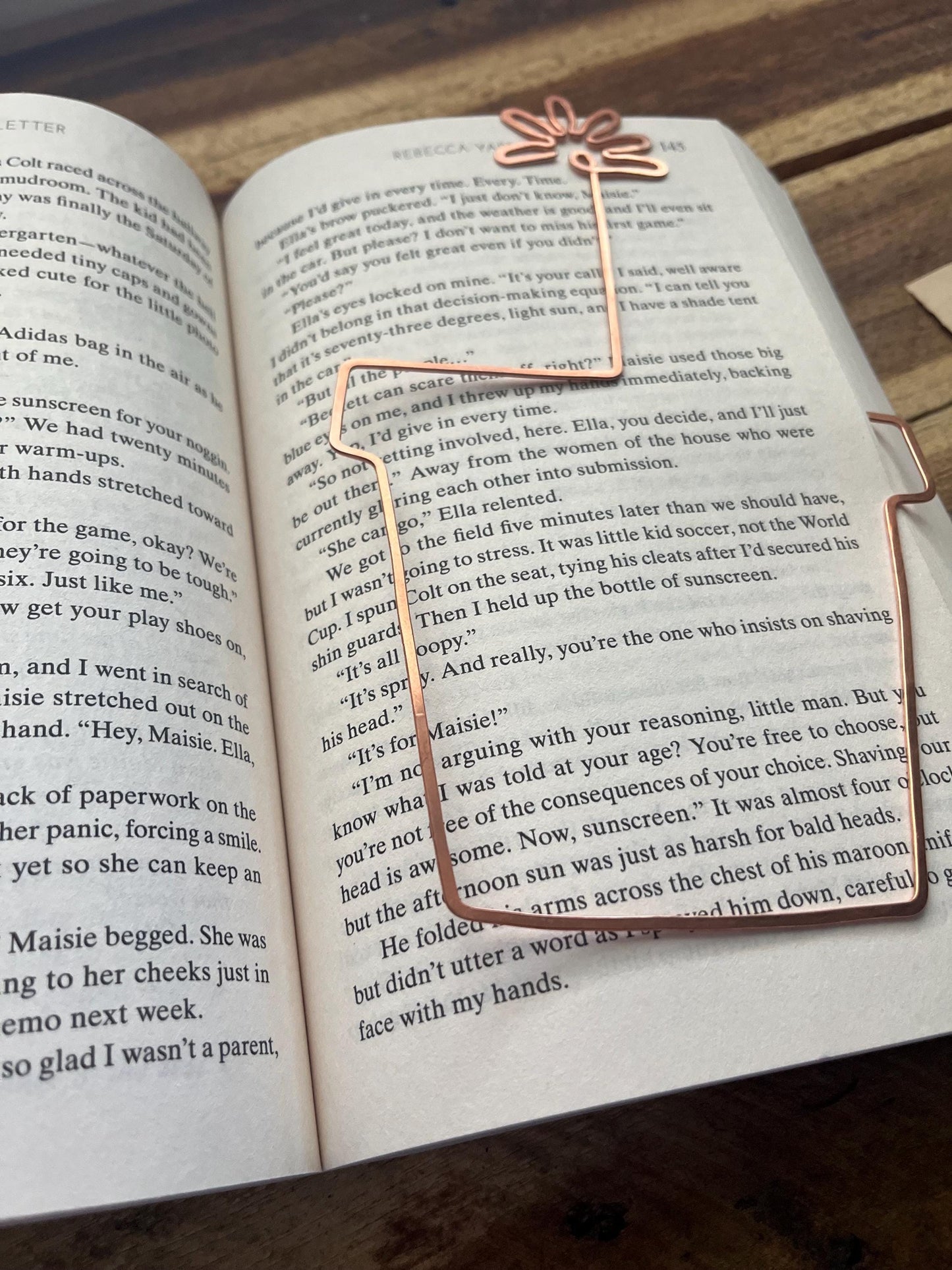 Handmade Copper Flower Pot Bookmark - Bookworm Reading Accessory, Book Jewelry