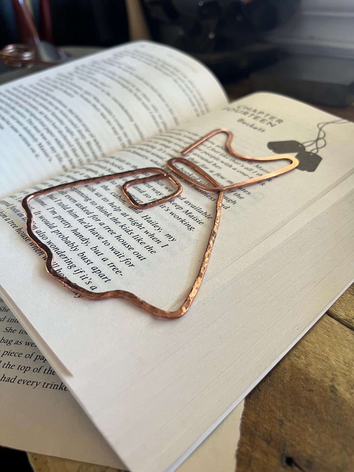 Housewife Dress Bookmark | Handmade Copper Wire Line Art | Bookworm Gift | Journal Notebook Accessories | Reading Stationary | Minimalist