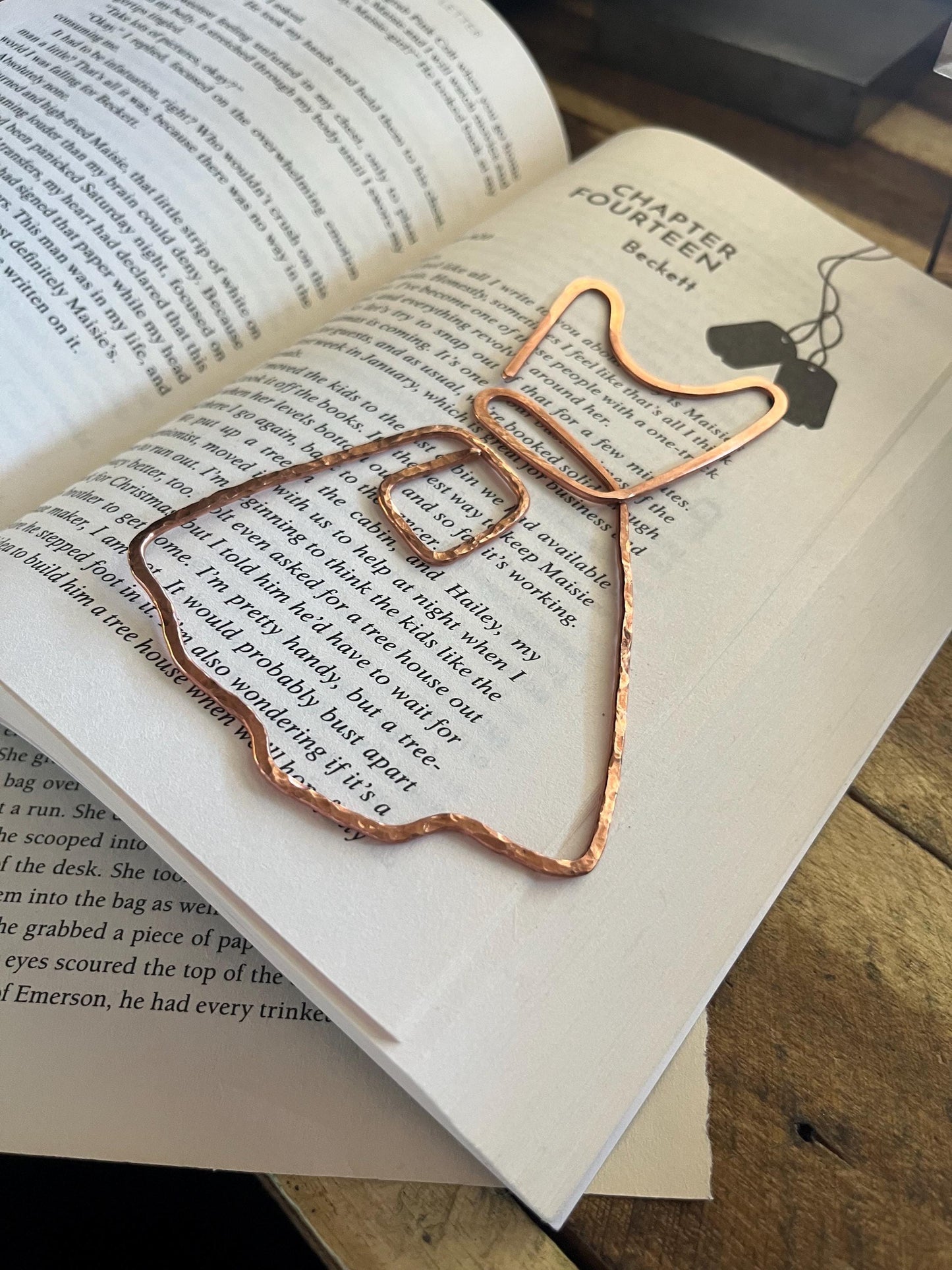 Housewife Dress Bookmark | Handmade Copper Wire Line Art | Bookworm Gift | Journal Notebook Accessories | Reading Stationary | Minimalist