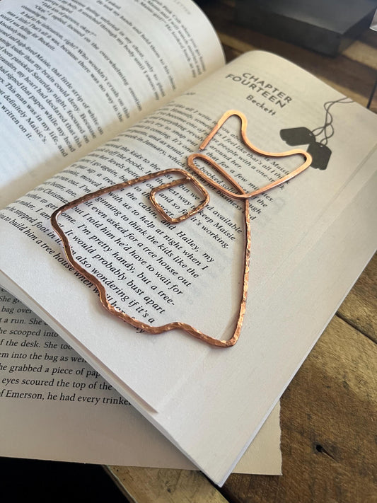 Housewife Dress Bookmark | Handmade Copper Wire Line Art | Bookworm Gift | Journal Notebook Accessories | Reading Stationary | Minimalist