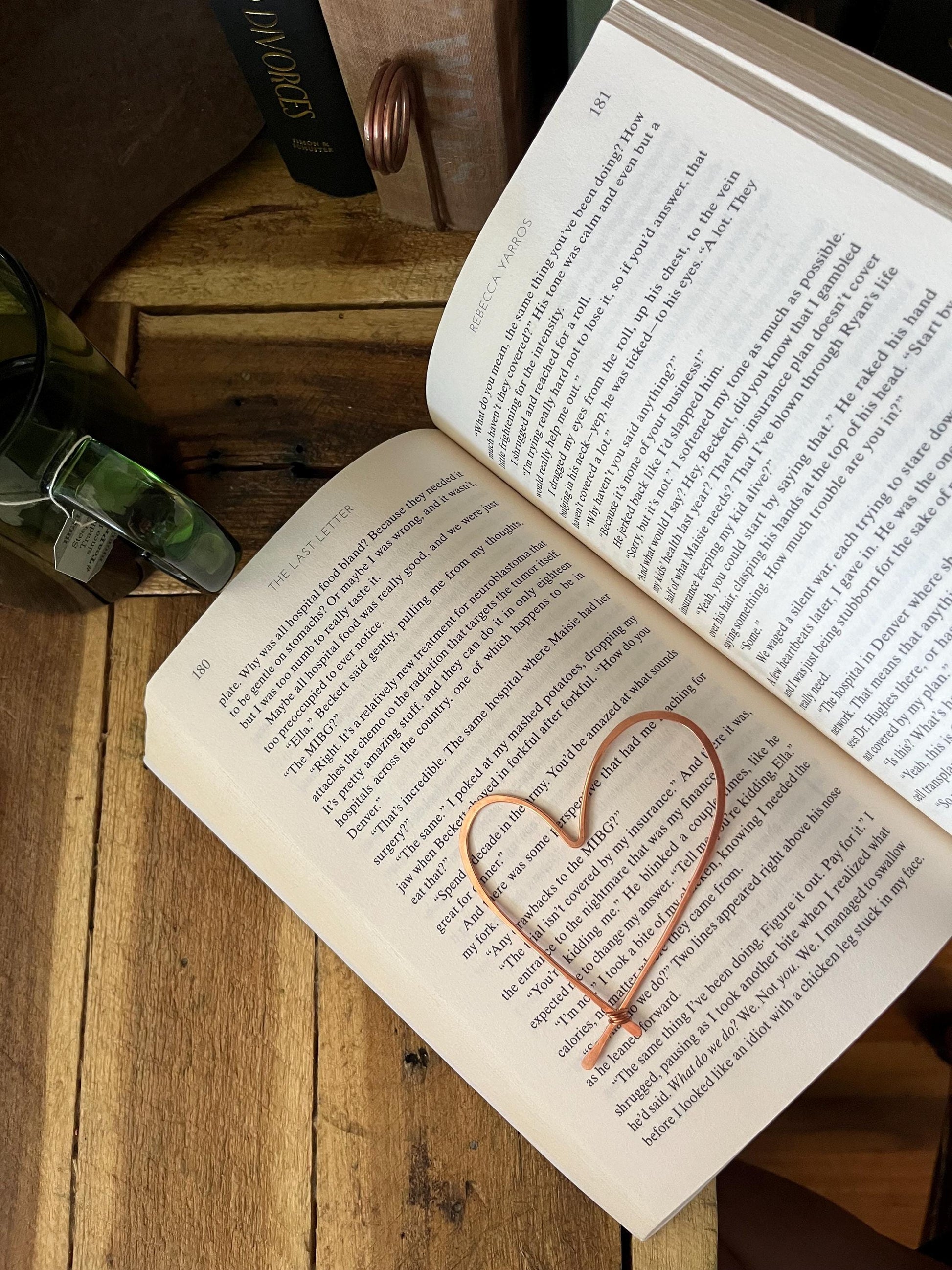 Heart Book Mark Handmade Copper Bookmark: Book Jewelry, Bookish Gift for Readers, Romance Book Club Accessories