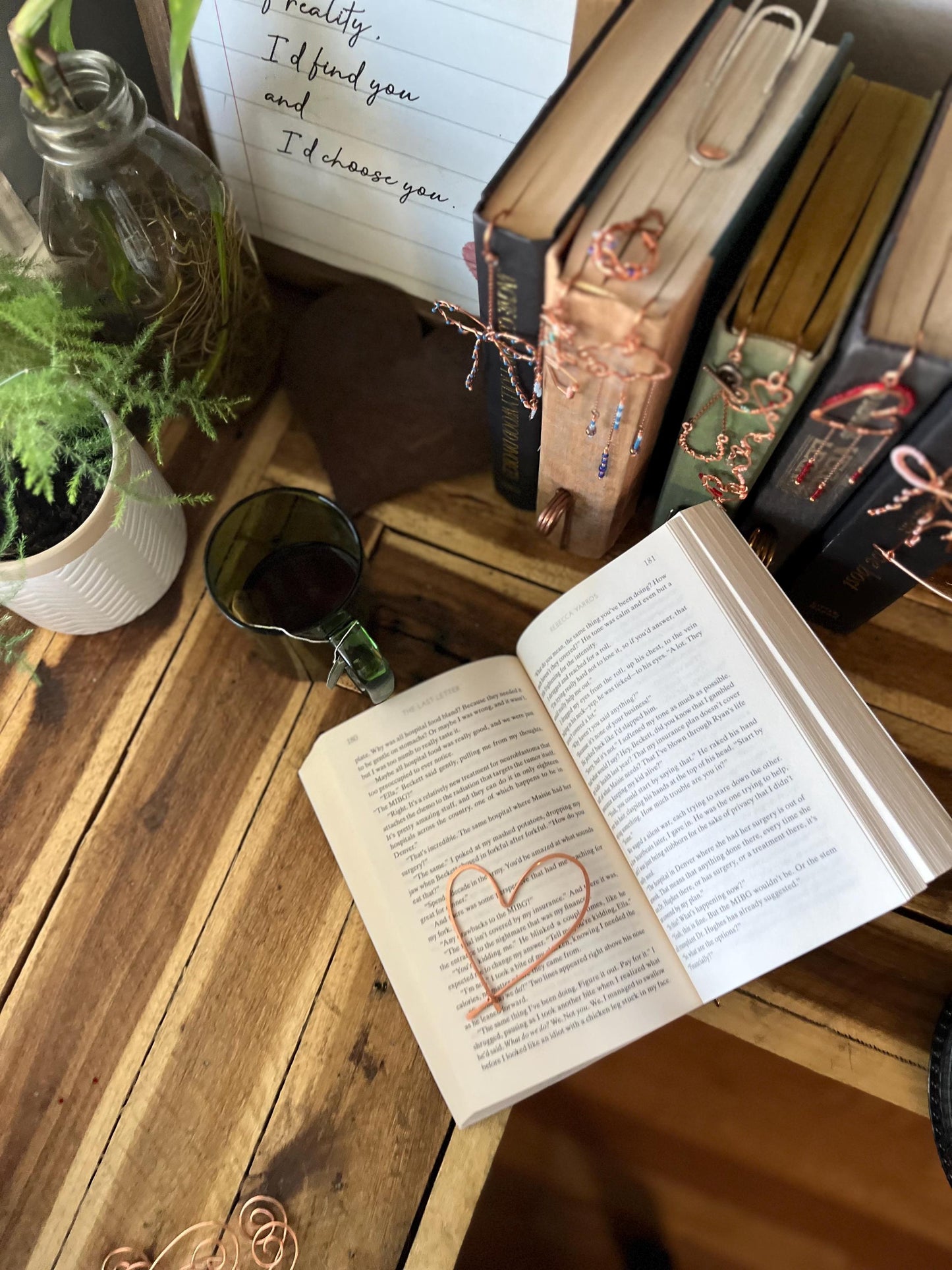 Heart Book Mark Handmade Copper Bookmark: Book Jewelry, Bookish Gift for Readers, Romance Book Club Accessories