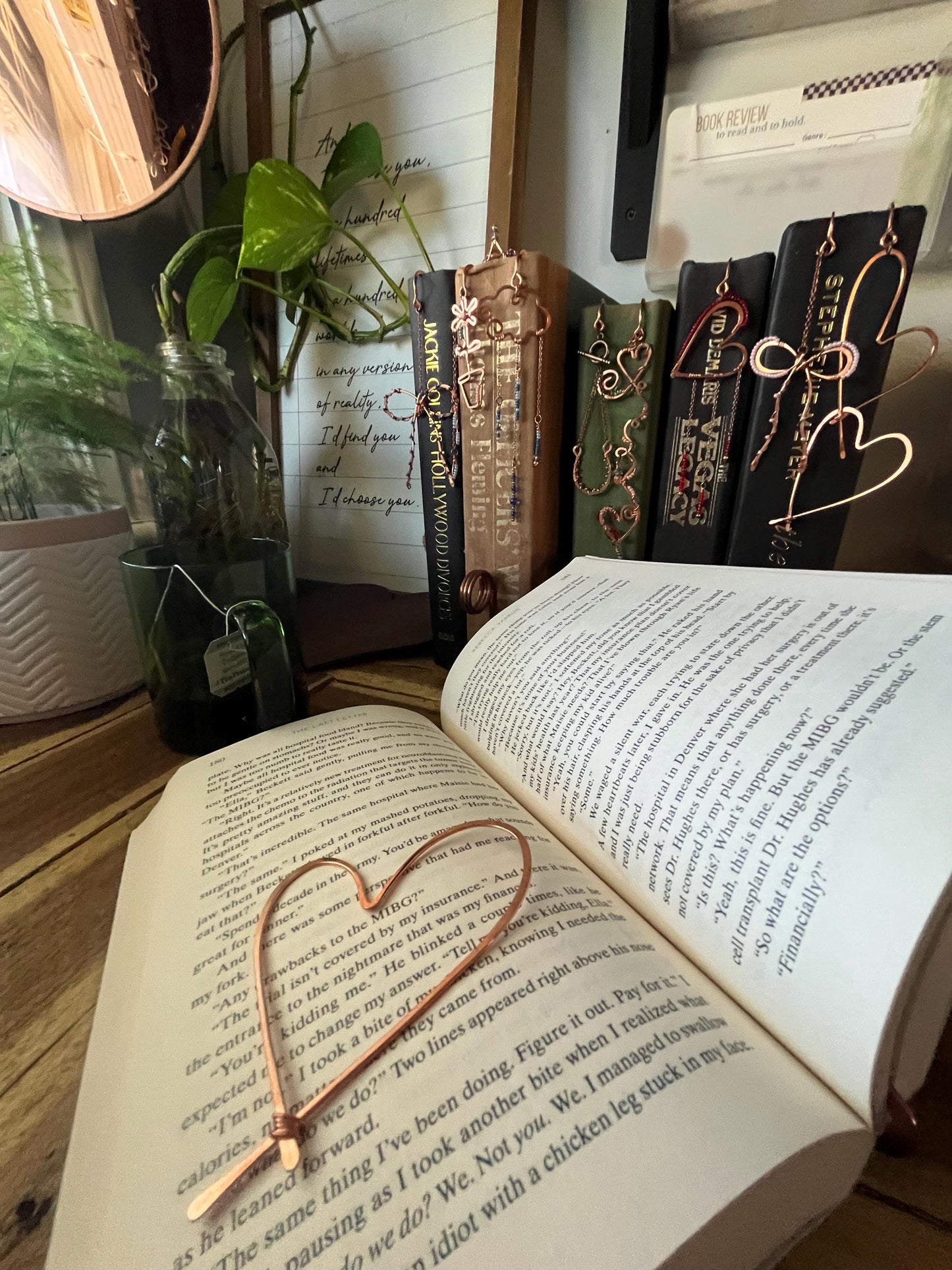 Heart Book Mark Handmade Copper Bookmark: Book Jewelry, Bookish Gift for Readers, Romance Book Club Accessories