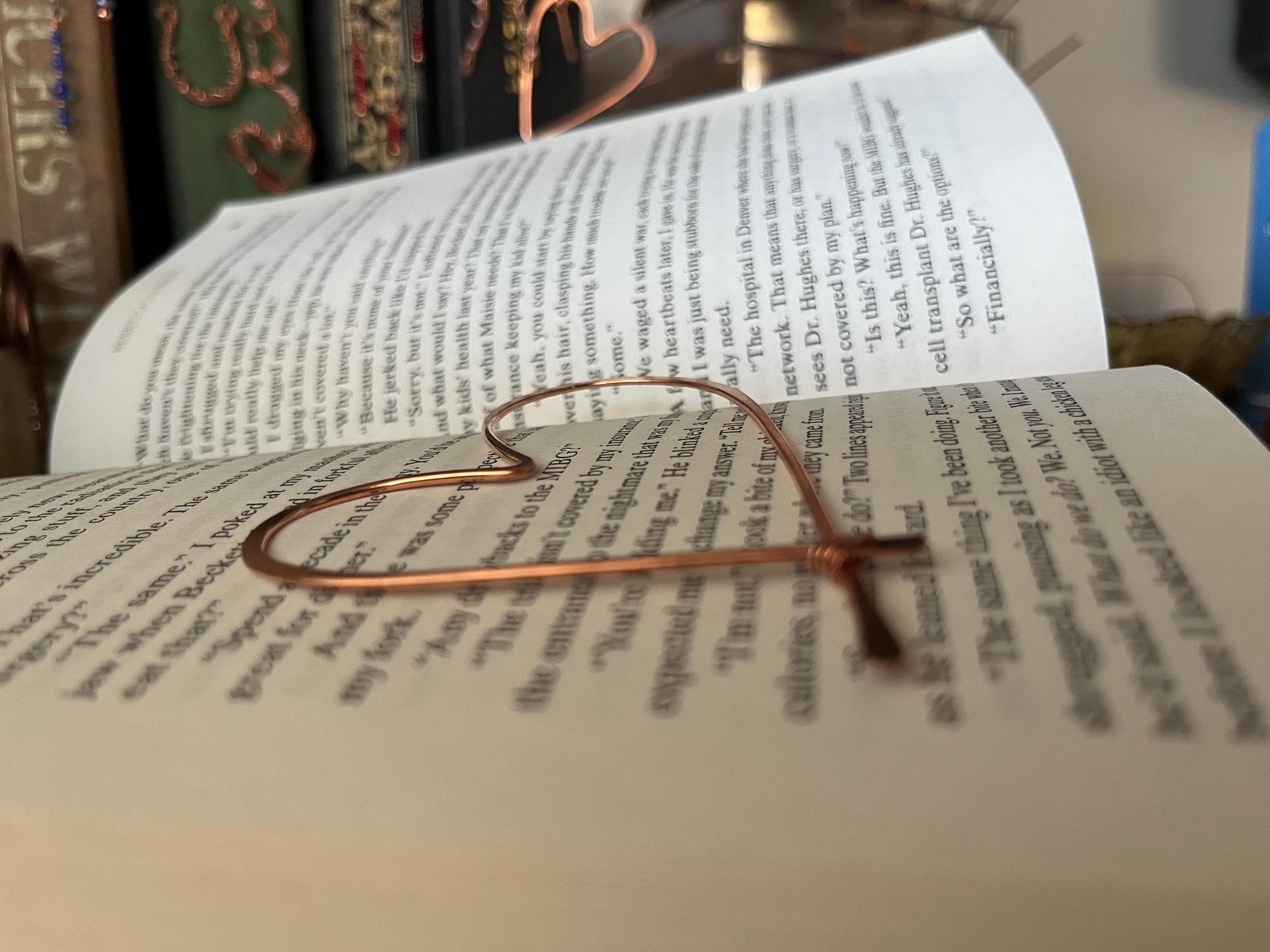 Heart Book Mark Handmade Copper Bookmark: Book Jewelry, Bookish Gift for Readers, Romance Book Club Accessories