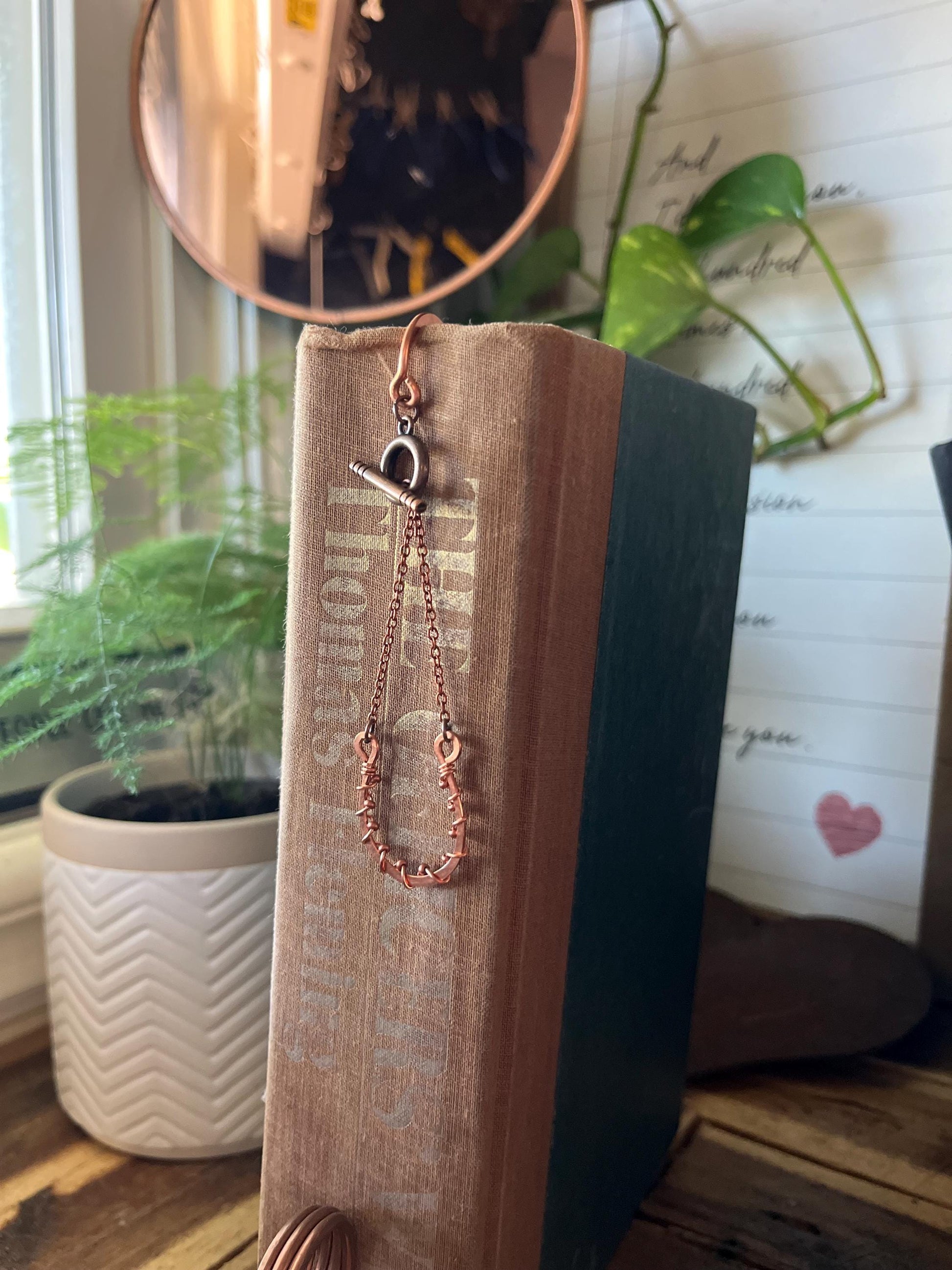 Horseshoe Cowboy Cowgirl Country Book Mark Book Hook Handmade Copper Bookmark: Book Jewelry Reader Bookish Gift Book Club 7 Year Anniversary