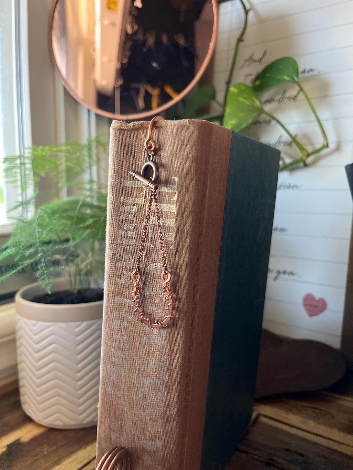 Horseshoe Cowboy Cowgirl Country Book Mark Book Hook Handmade Copper Bookmark: Book Jewelry Reader Bookish Gift Book Club 7 Year Anniversary