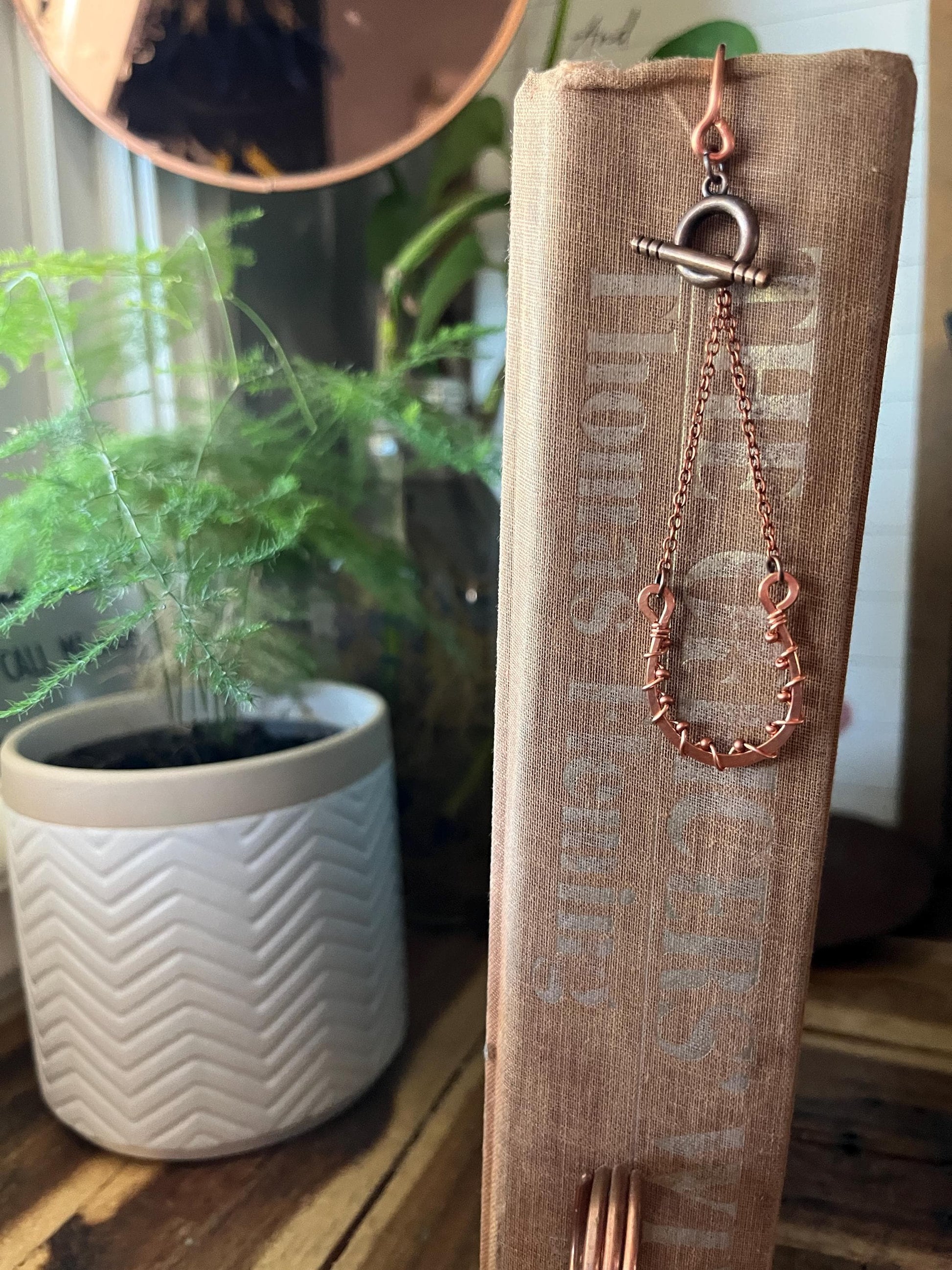 Horseshoe Cowboy Cowgirl Country Book Mark Book Hook Handmade Copper Bookmark: Book Jewelry Reader Bookish Gift Book Club 7 Year Anniversary
