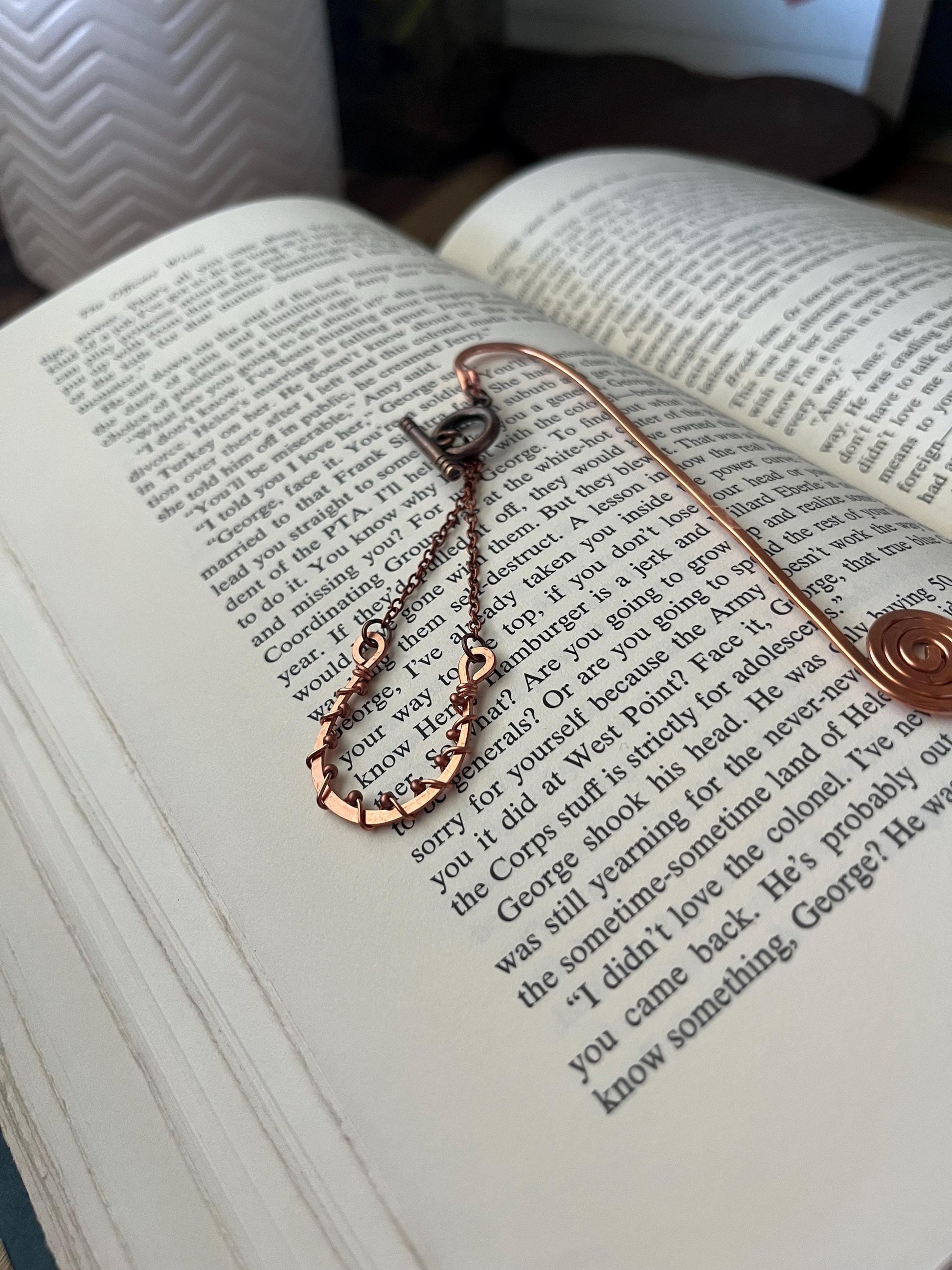 Horseshoe Cowboy Cowgirl Country Book Mark Book Hook Handmade Copper Bookmark: Book Jewelry Reader Bookish Gift Book Club 7 Year Anniversary