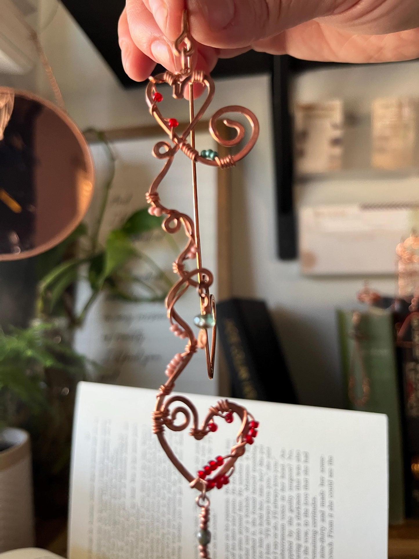 Medieval Fantasy Romance Book Mark Book Hook Handmade Copper Bookmark: Book Jewelry, Reader Bookish Gift, Book Club, 7 Year Anniversary Gift