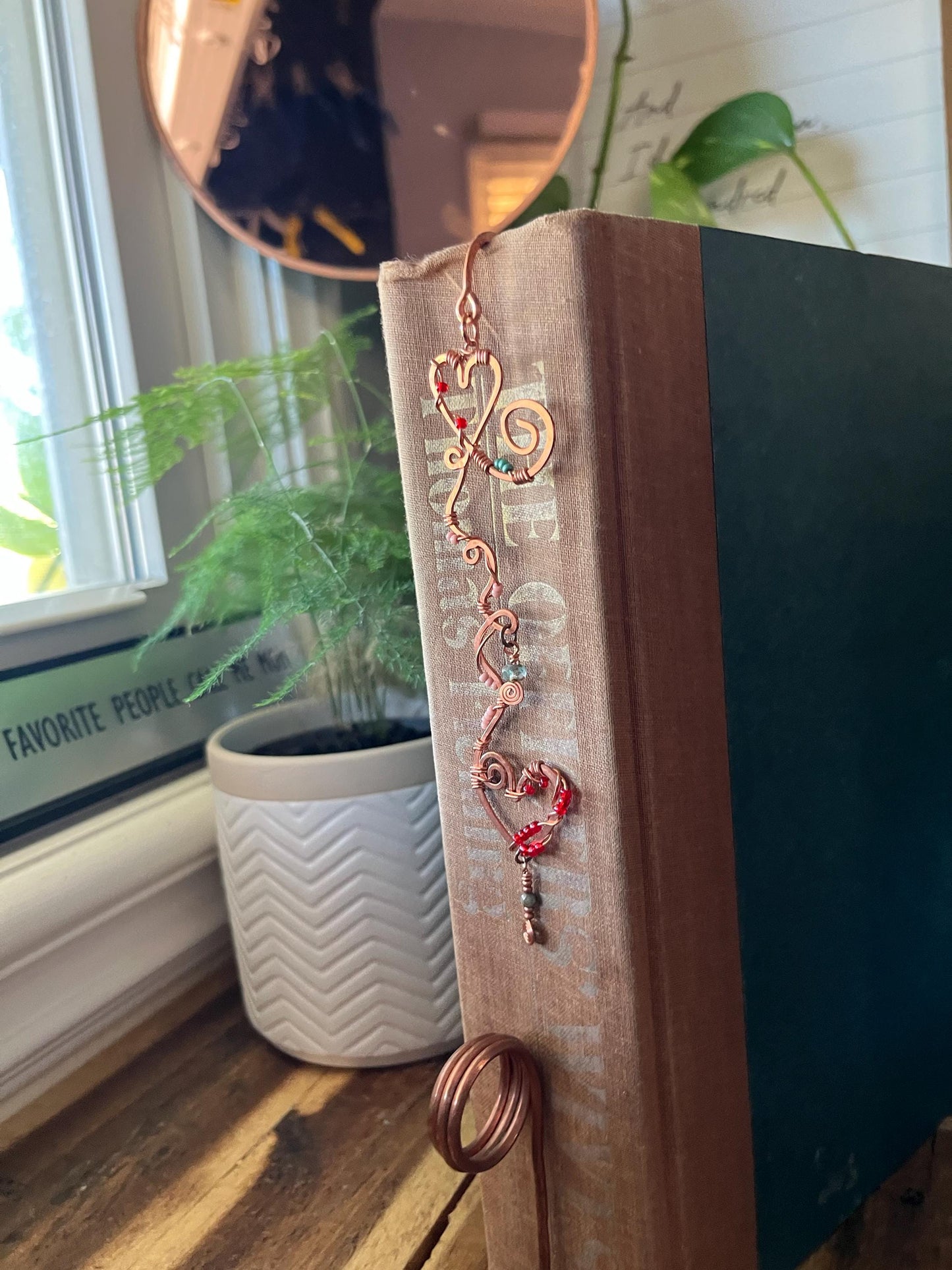 Medieval Fantasy Romance Book Mark Book Hook Handmade Copper Bookmark: Book Jewelry, Reader Bookish Gift, Book Club, 7 Year Anniversary Gift