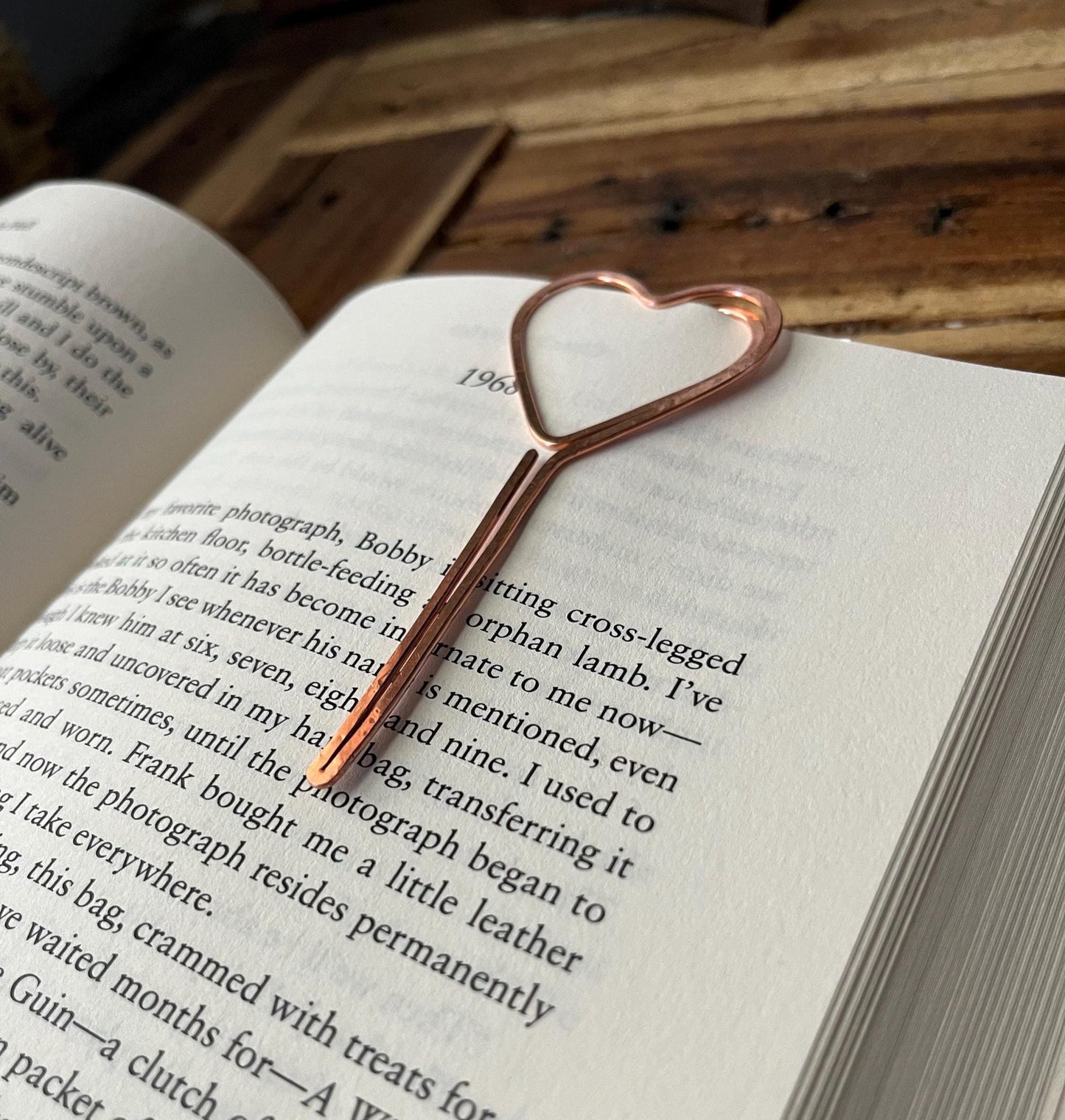 Heart Lollipop Bookmark | Custom Copper Heart | Handmade Bookish Gift | Book Jewelry | Reading Accessory | Notebook Journal Stationary