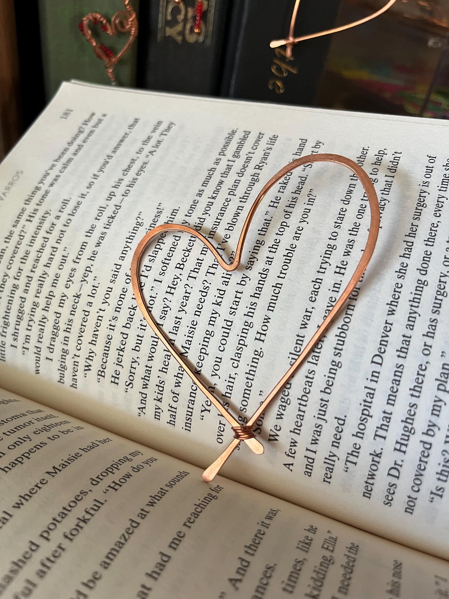 Heart Book Mark Handmade Copper Bookmark: Book Jewelry, Bookish Gift for Readers, Romance Book Club Accessories