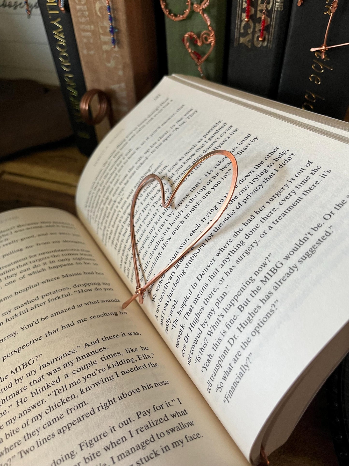 Heart Book Mark Handmade Copper Bookmark: Book Jewelry, Bookish Gift for Readers, Romance Book Club Accessories