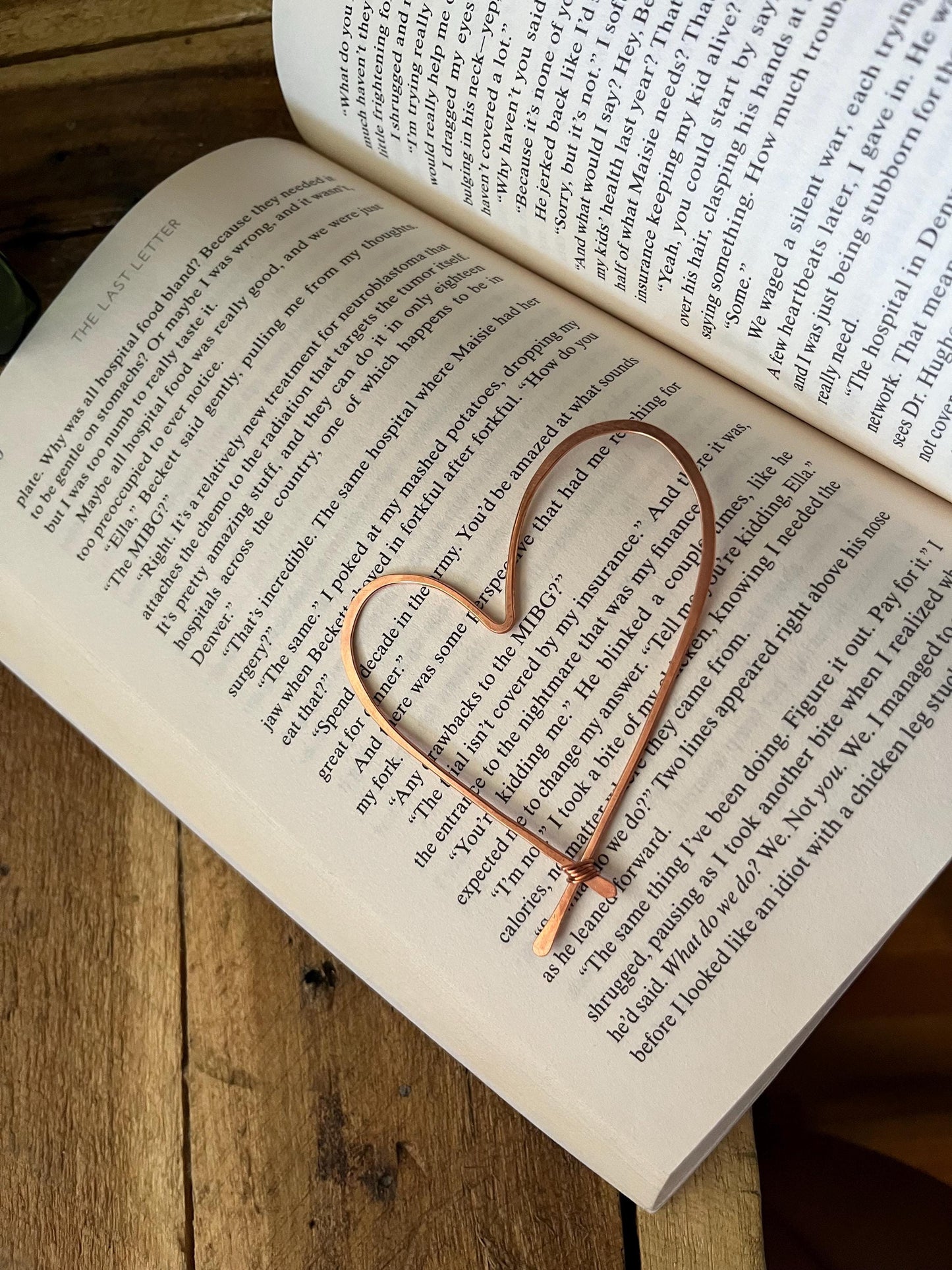 Heart Book Mark Handmade Copper Bookmark: Book Jewelry, Bookish Gift for Readers, Romance Book Club Accessories