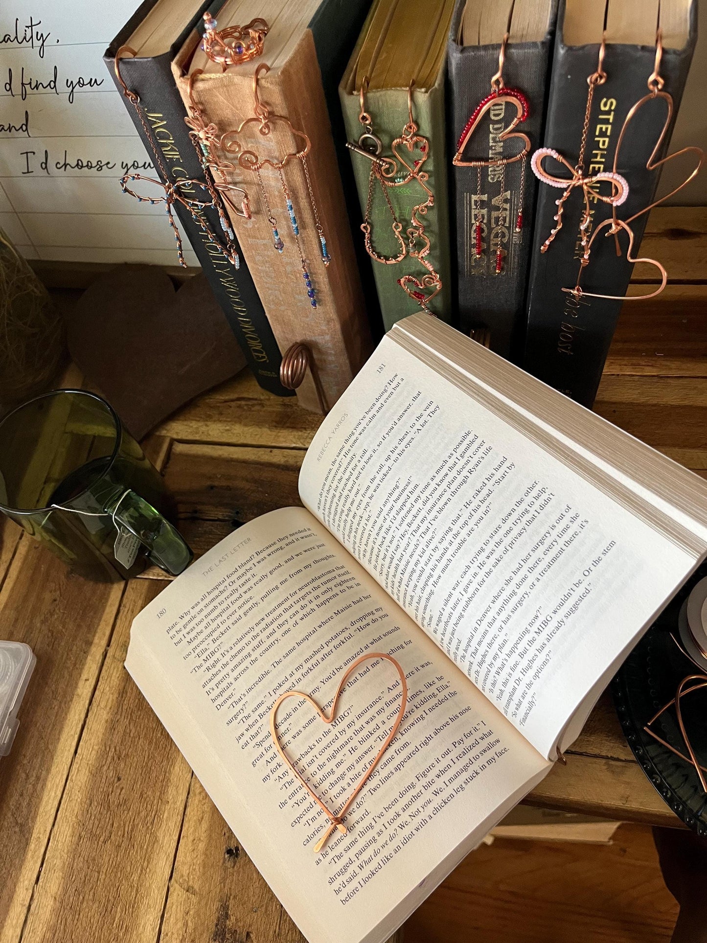 Heart Book Mark Handmade Copper Bookmark: Book Jewelry, Bookish Gift for Readers, Romance Book Club Accessories