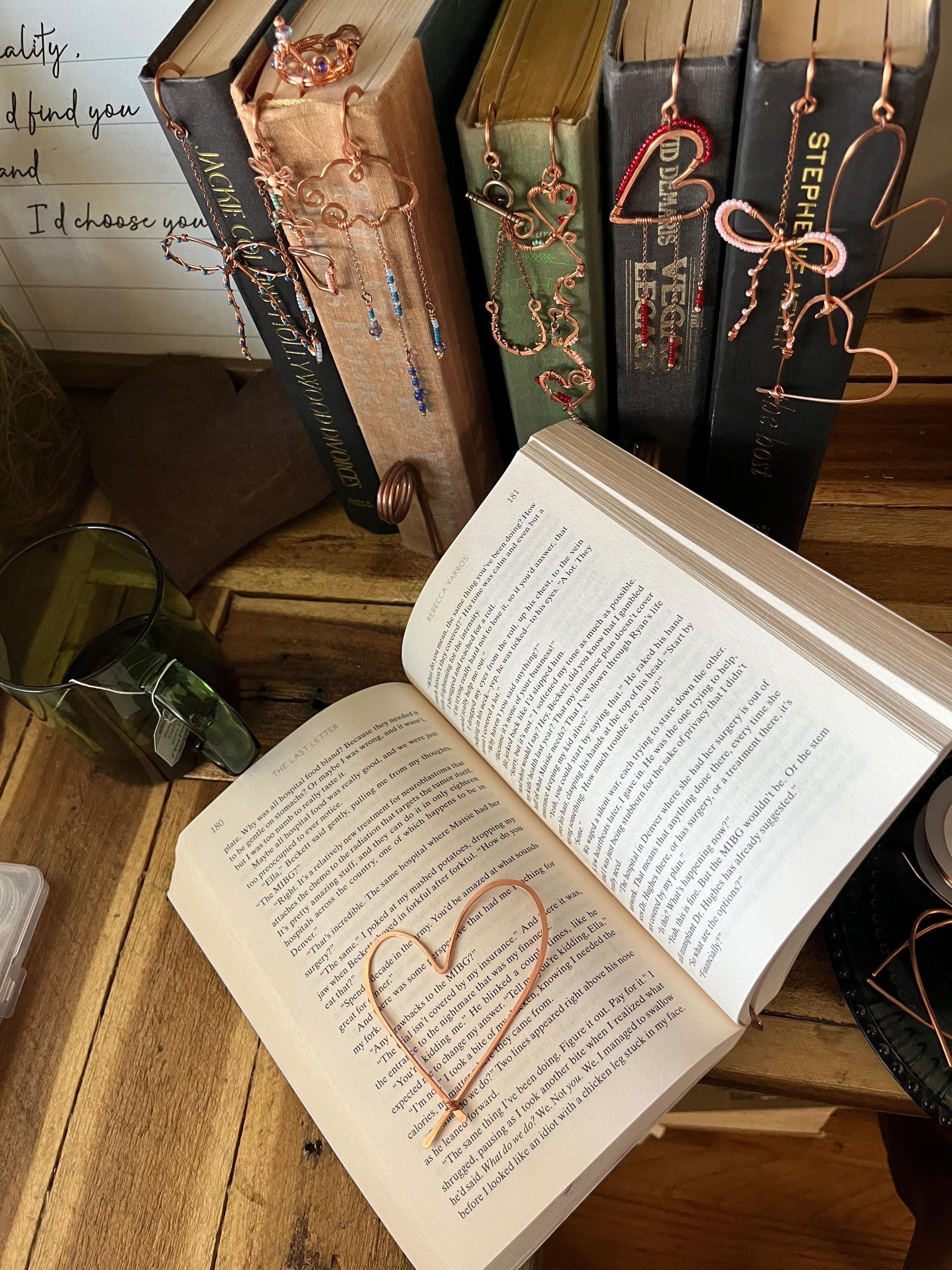 Heart Book Mark Handmade Copper Bookmark: Book Jewelry, Bookish Gift for Readers, Romance Book Club Accessories