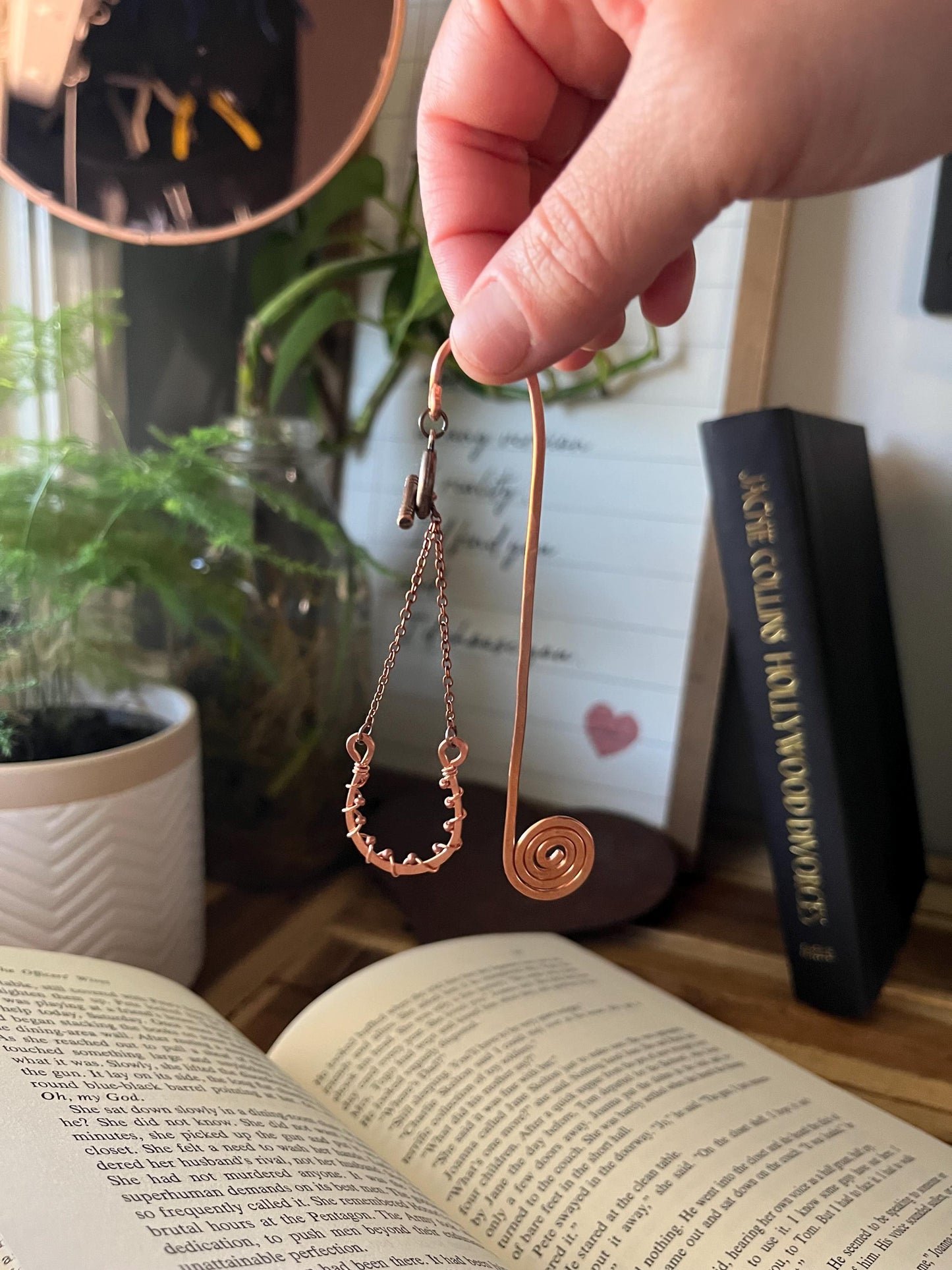 Horseshoe Cowboy Cowgirl Country Book Mark Book Hook Handmade Copper Bookmark: Book Jewelry Reader Bookish Gift Book Club 7 Year Anniversary