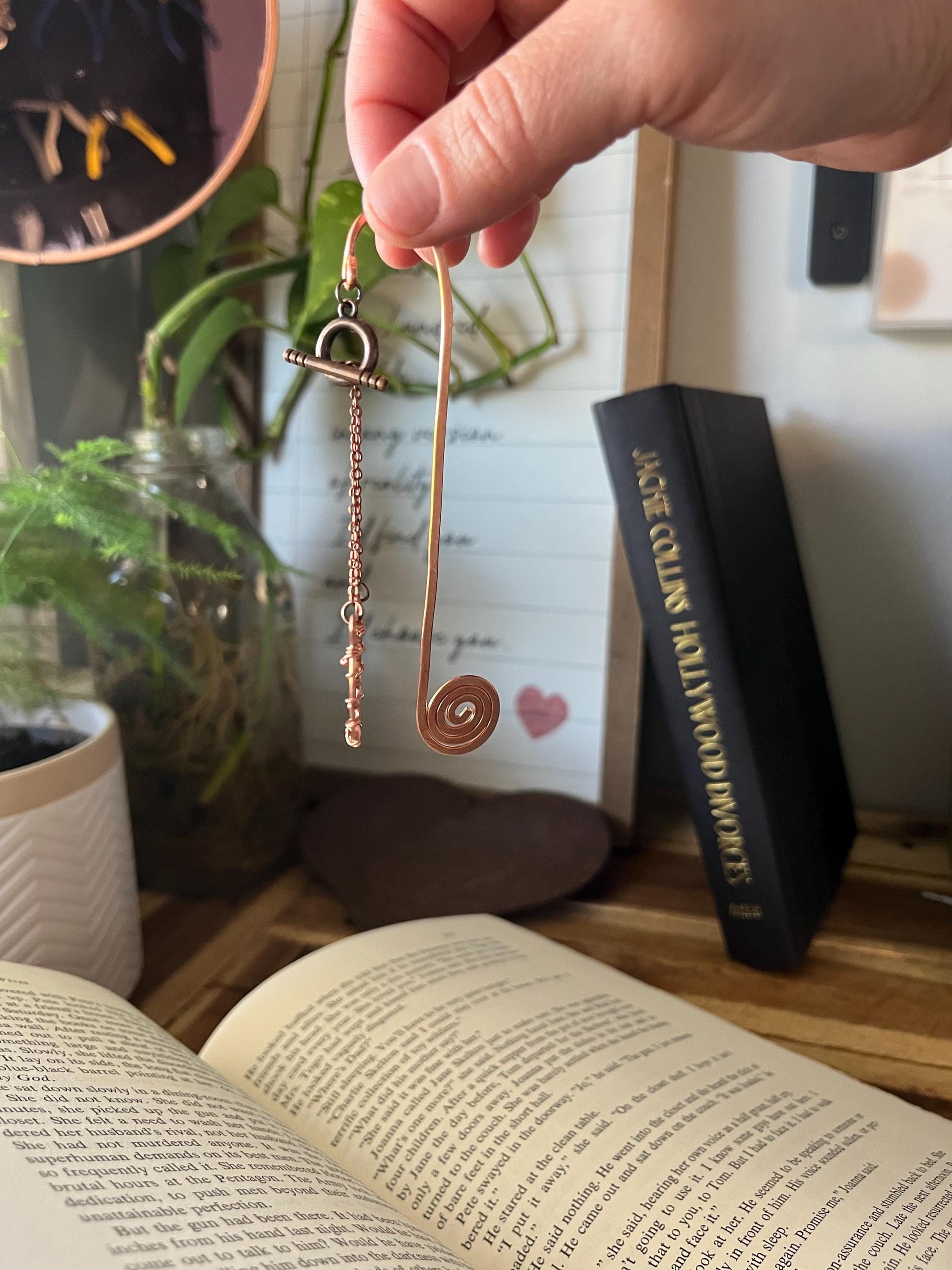 Horseshoe Cowboy Cowgirl Country Book Mark Book Hook Handmade Copper Bookmark: Book Jewelry Reader Bookish Gift Book Club 7 Year Anniversary
