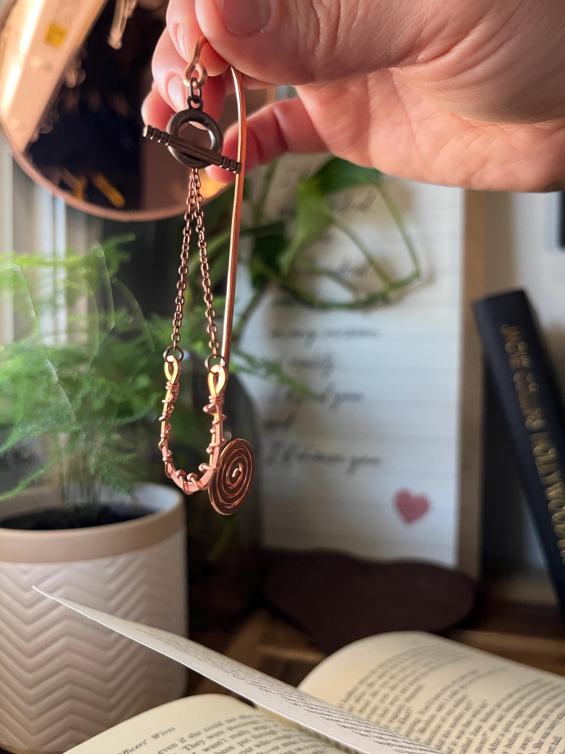 Horseshoe Cowboy Cowgirl Country Book Mark Book Hook Handmade Copper Bookmark: Book Jewelry Reader Bookish Gift Book Club 7 Year Anniversary
