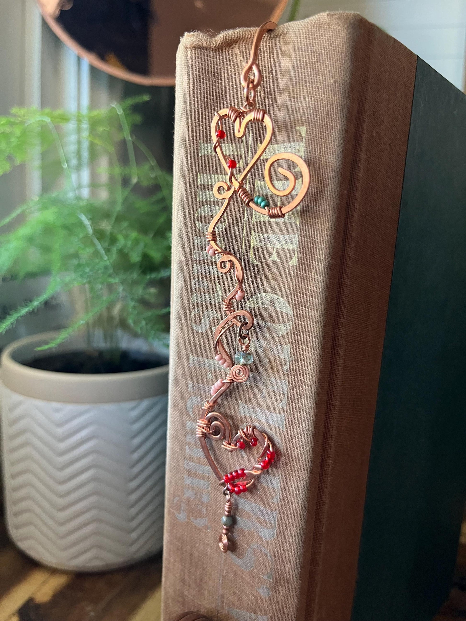 Medieval Fantasy Romance Book Mark Book Hook Handmade Copper Bookmark: Book Jewelry, Reader Bookish Gift, Book Club, 7 Year Anniversary Gift