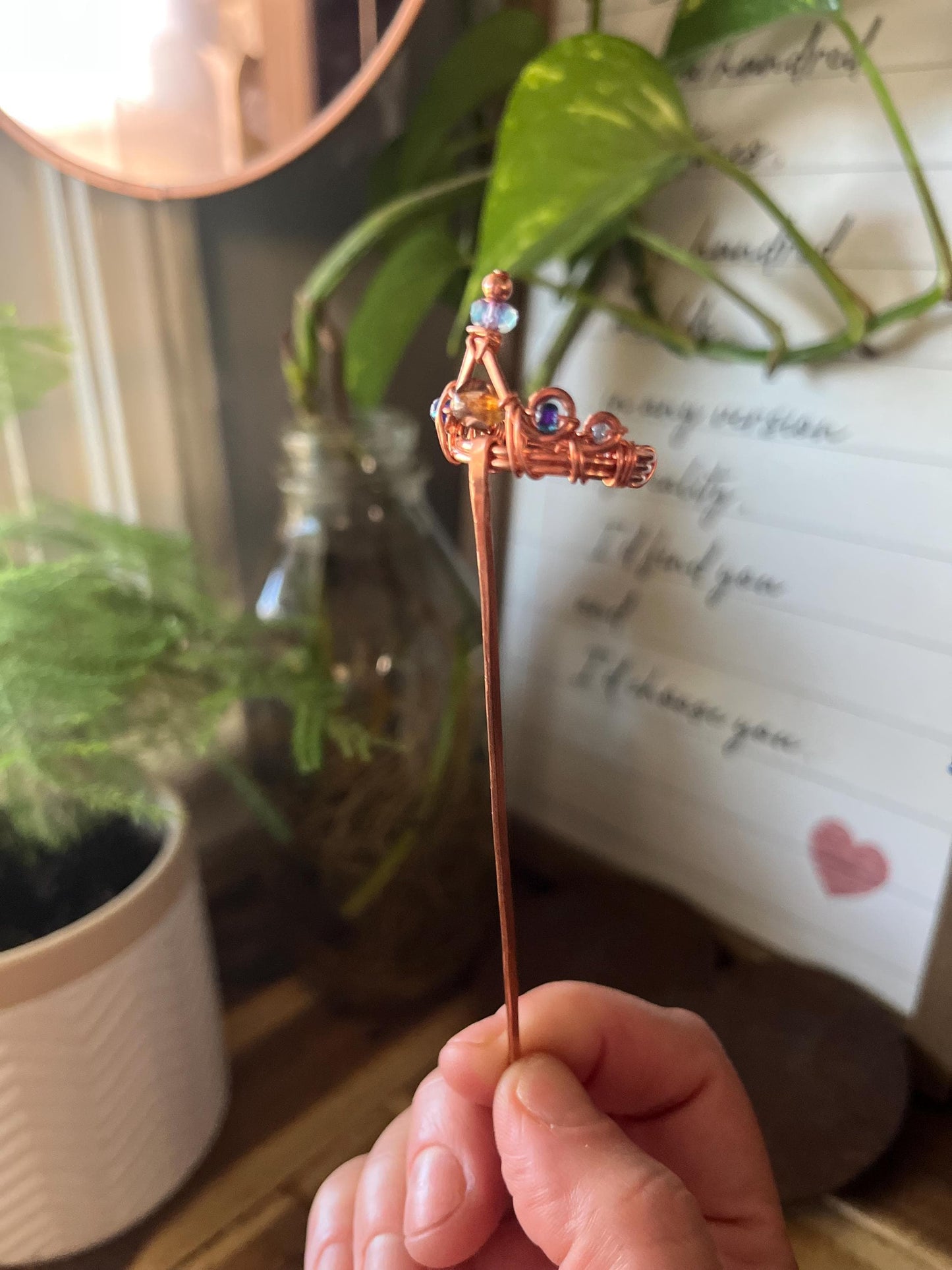 Fantasy Crown Tiara Book Mark Book Hook Handmade Copper Bookmark: Book Jewelry, Reader Bookish Gift, Book Club, 7 Year Anniversary Gift