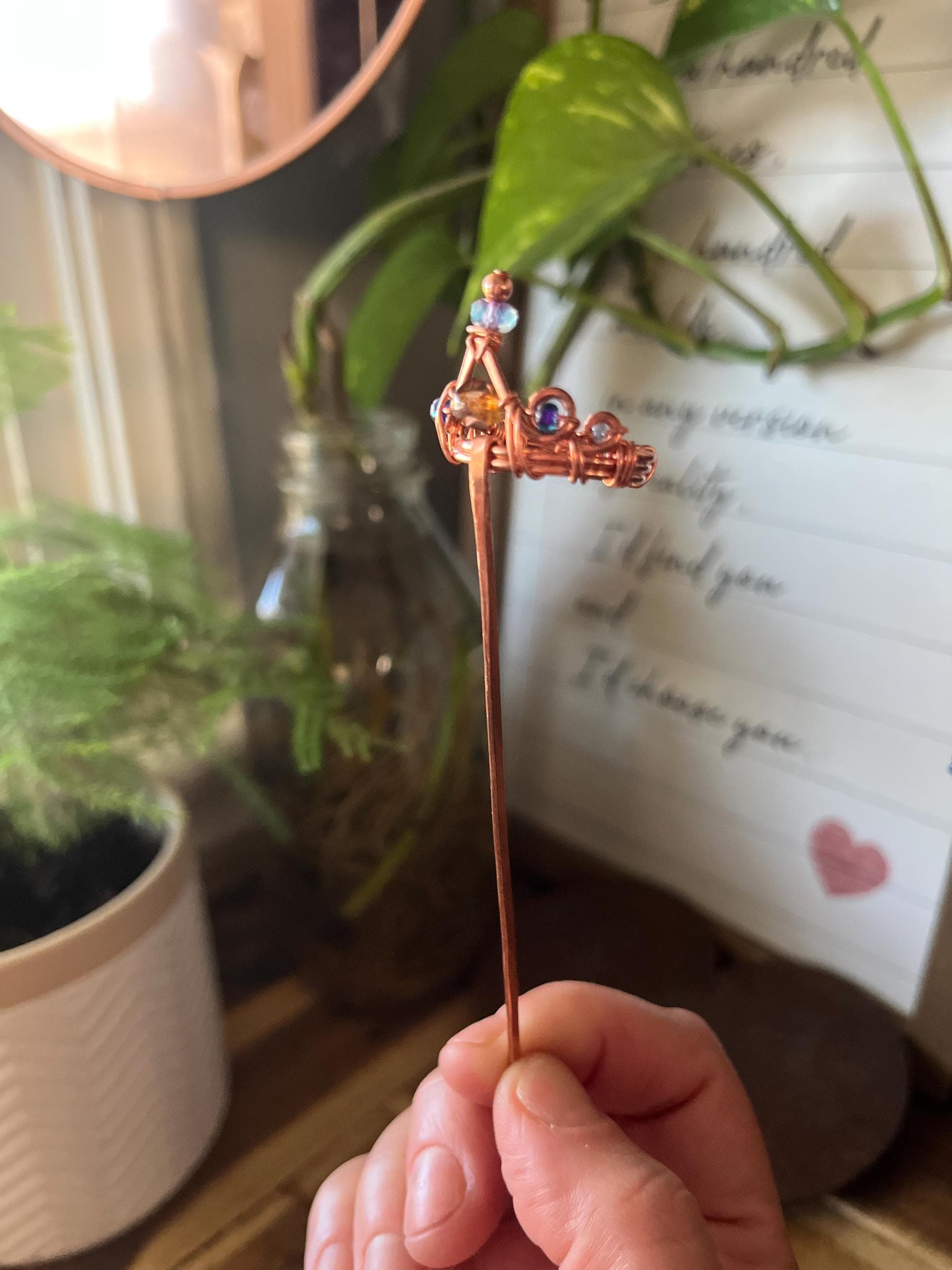 Fantasy Crown Tiara Book Mark Book Hook Handmade Copper Bookmark: Book Jewelry, Reader Bookish Gift, Book Club, 7 Year Anniversary Gift