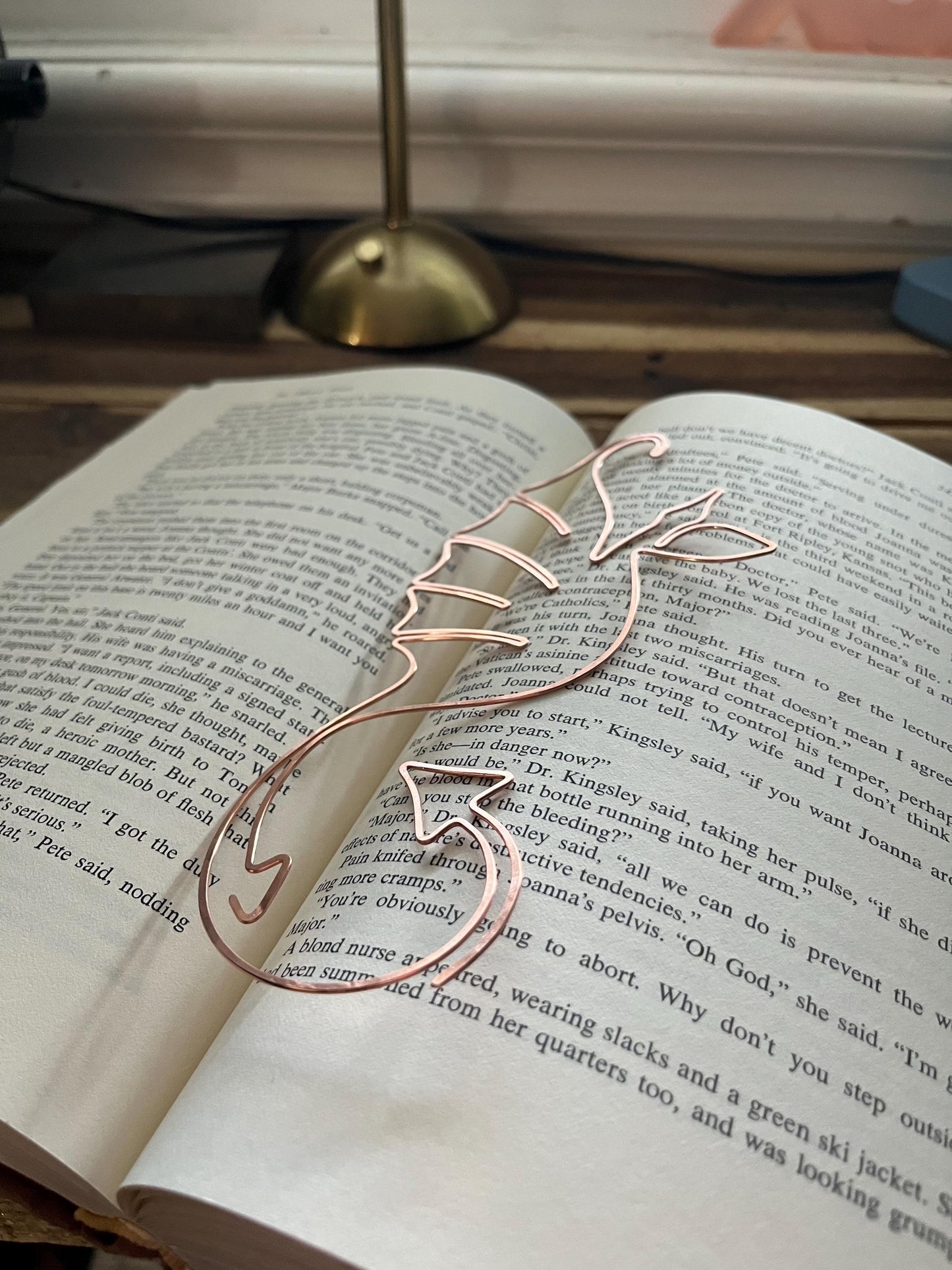 Copper Dragon Handmade Bookmark: Bookish Journal Reading Accessory, Book Lover Gift, Fantasy Reader, Book Club