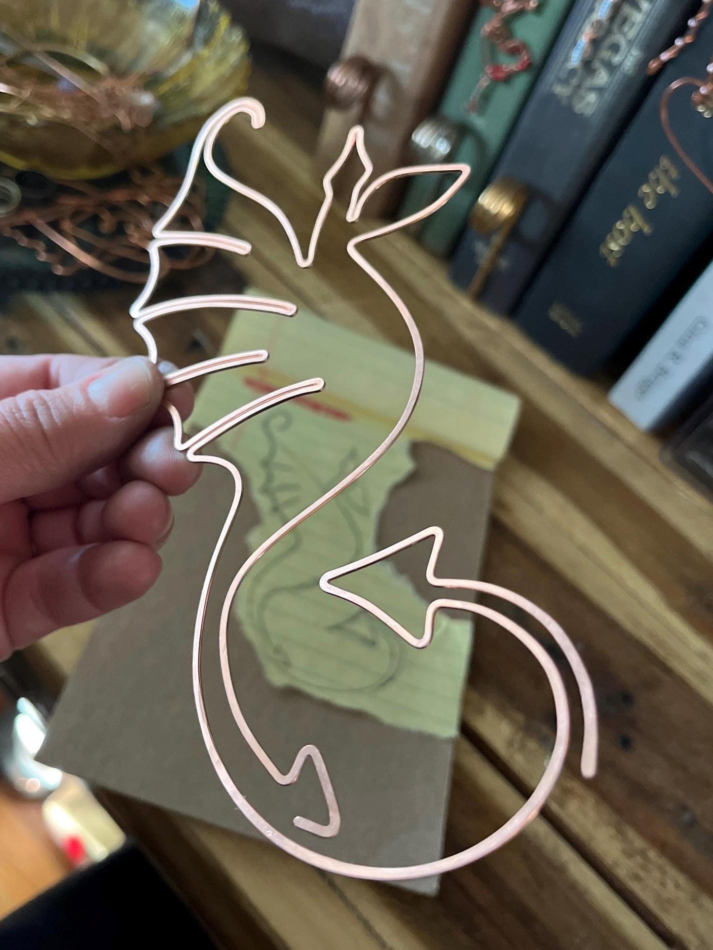 Copper Dragon Handmade Bookmark: Bookish Journal Reading Accessory, Book Lover Gift, Fantasy Reader, Book Club