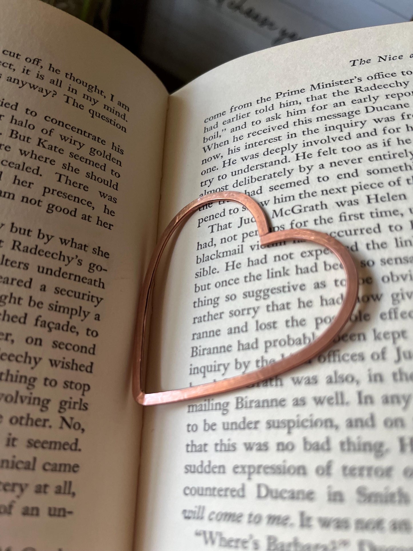 Copper Heart Handmade Bookmark: Wire Art Book Jewelry Reading Stationary
