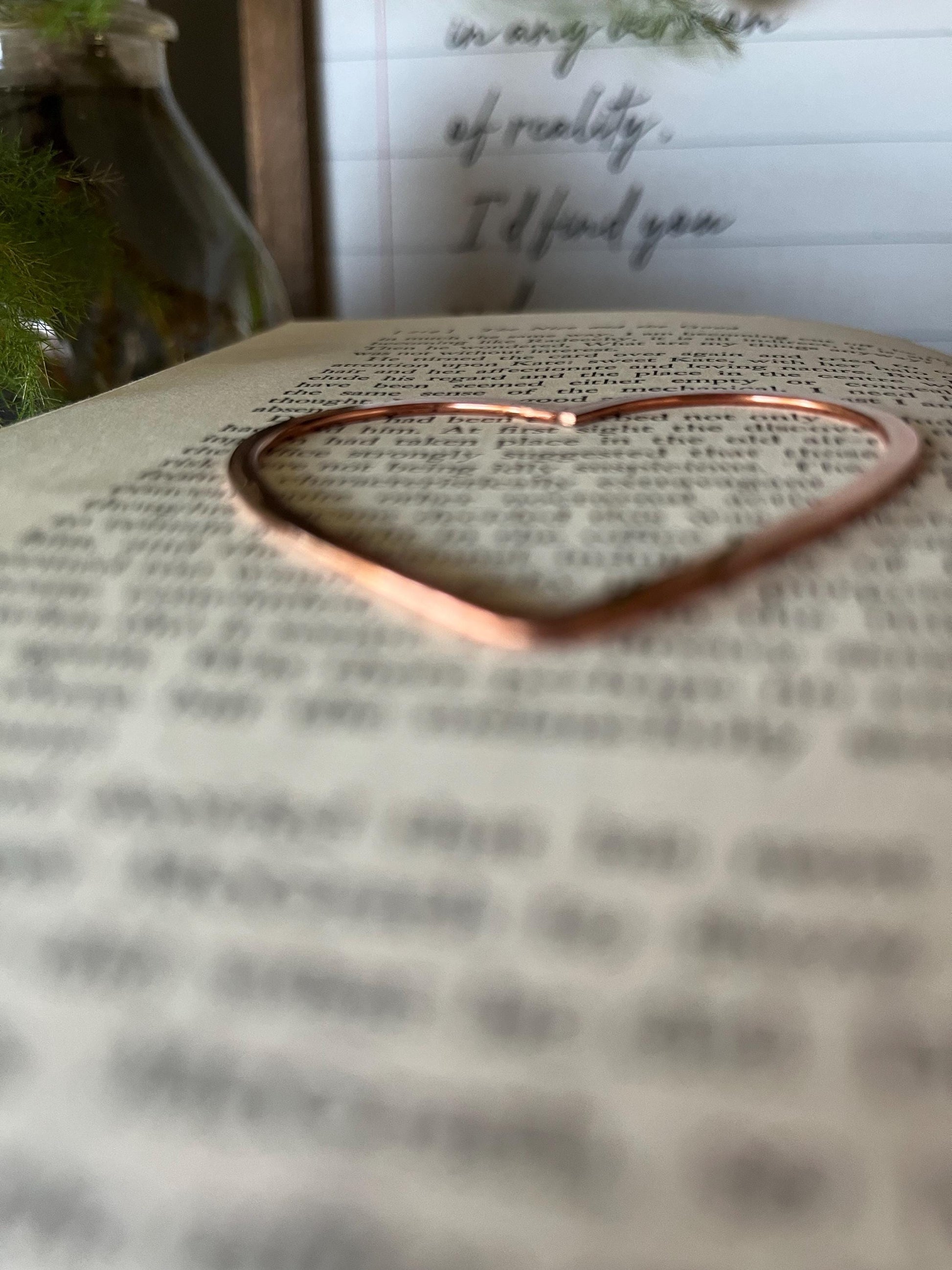 Copper Heart Handmade Bookmark: Wire Art Book Jewelry Reading Stationary