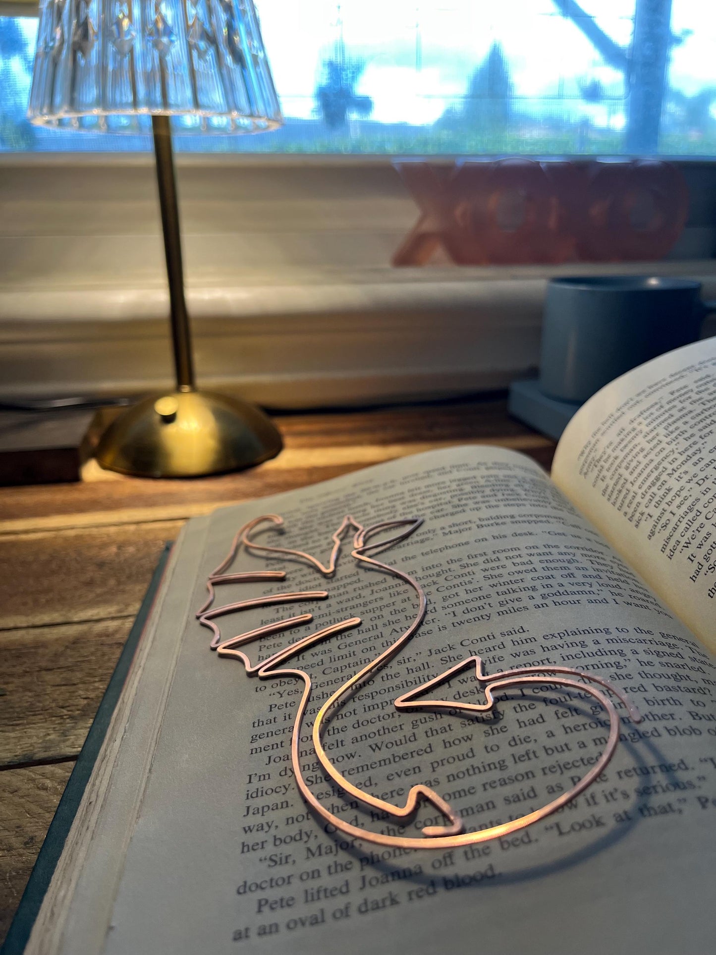 Copper Dragon Handmade Bookmark: Bookish Journal Reading Accessory, Book Lover Gift, Fantasy Reader, Book Club