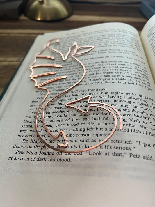 Copper Dragon Handmade Bookmark: Bookish Journal Reading Accessory, Book Lover Gift, Fantasy Reader, Book Club