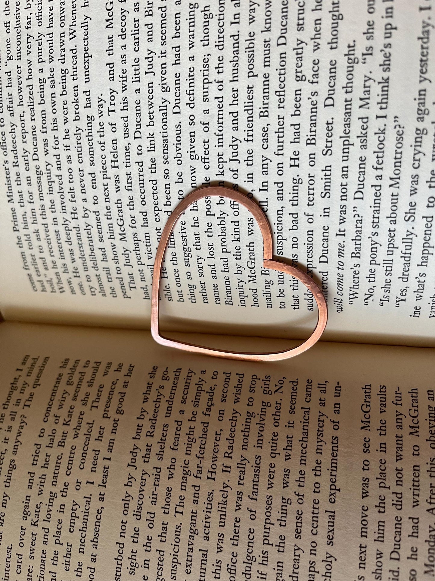 Copper Heart Handmade Bookmark: Wire Art Book Jewelry Reading Stationary