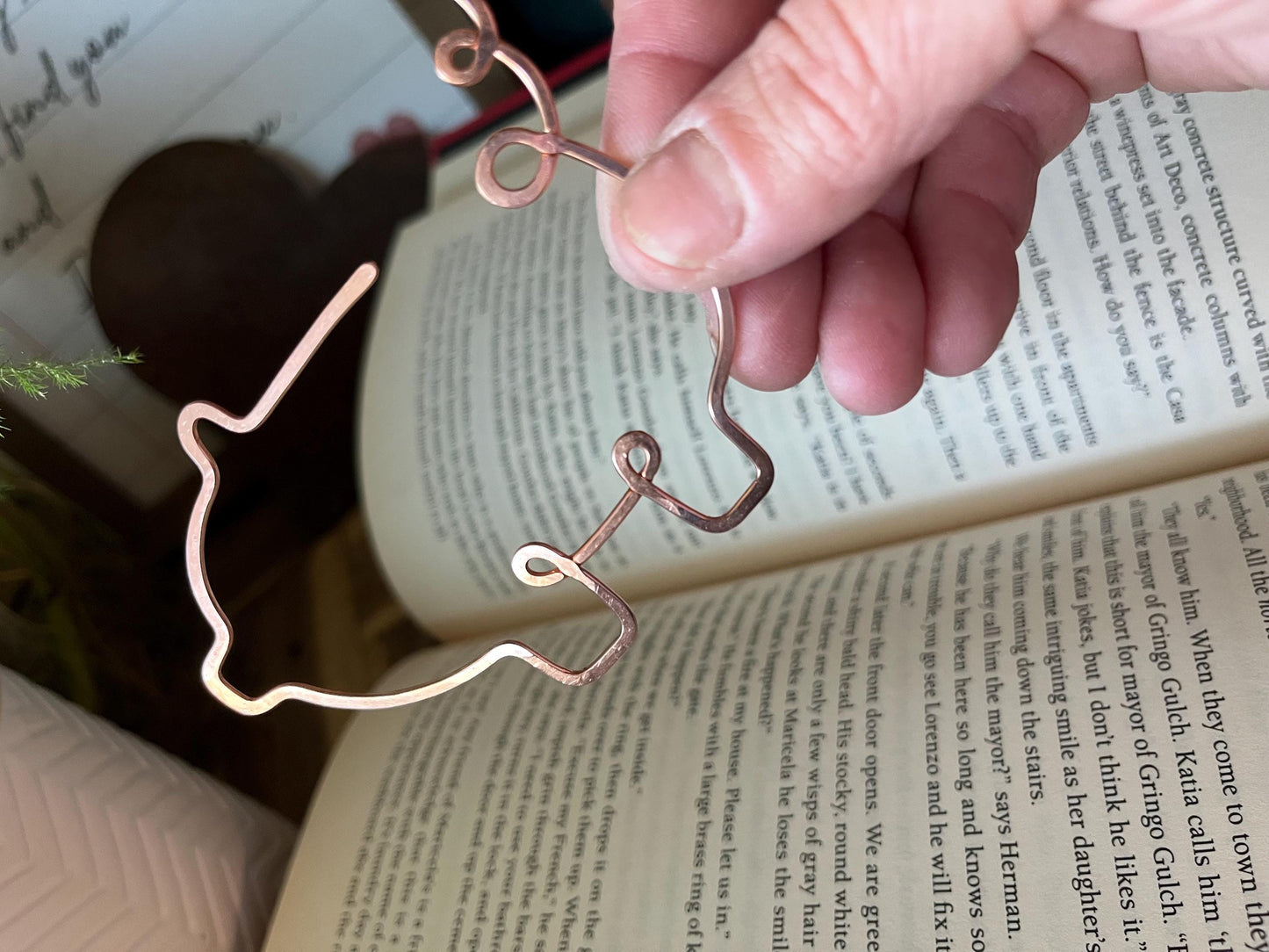 Copper Pig Handmade Bookmark: Farmhouse Book Accessory Reading Stationary