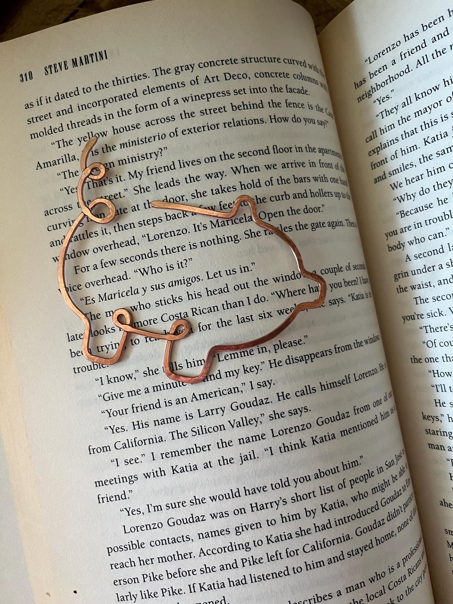 Copper Pig Handmade Bookmark: Farmhouse Book Accessory Reading Stationary