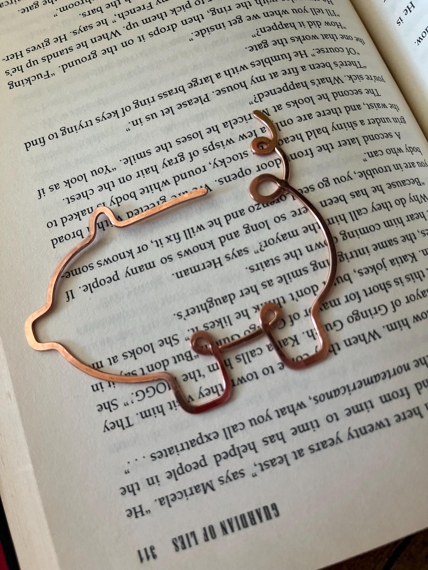 Copper Pig Handmade Bookmark: Farmhouse Book Accessory Reading Stationary