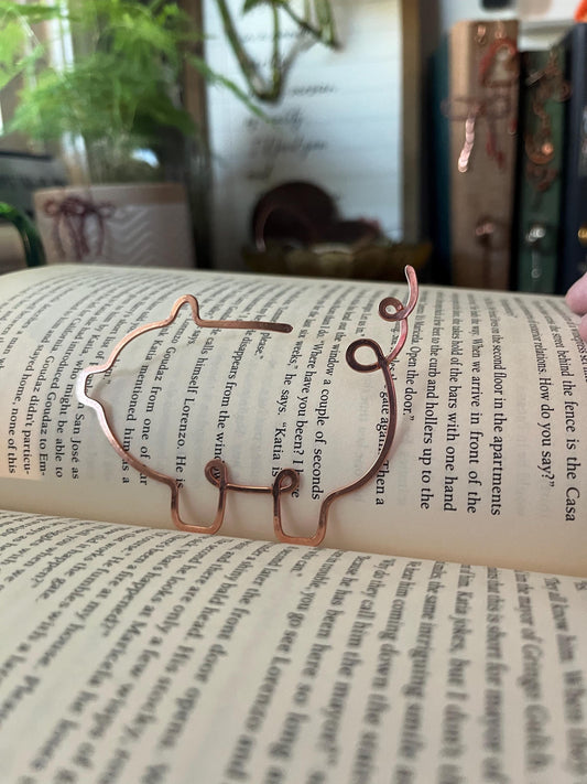 Copper Pig Handmade Bookmark: Farmhouse Book Accessory Reading Stationary