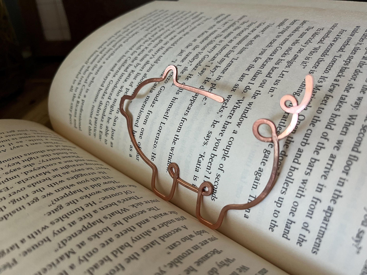 Copper Pig Handmade Bookmark: Farmhouse Book Accessory Reading Stationary