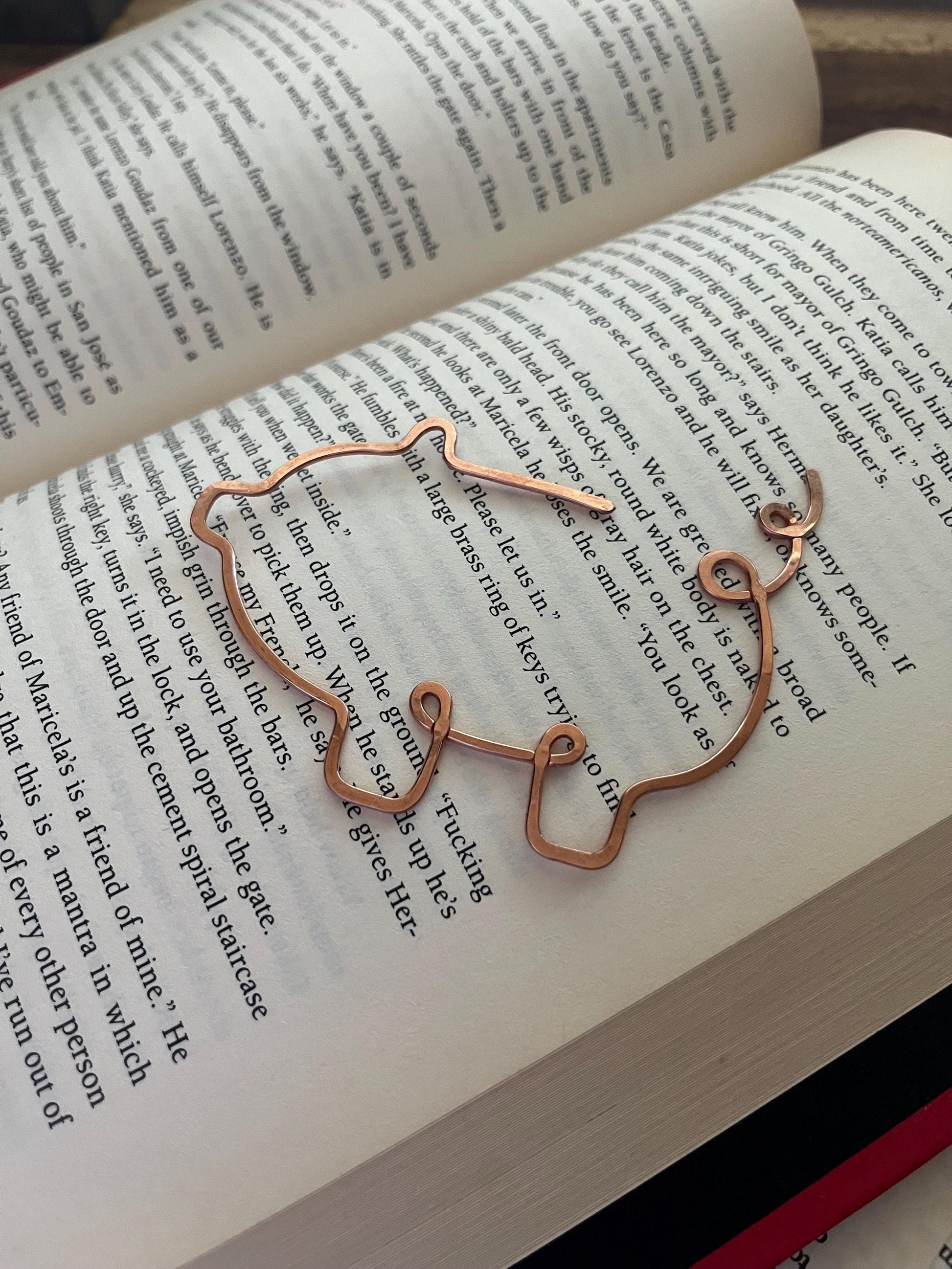 Copper Pig Handmade Bookmark: Farmhouse Book Accessory Reading Stationary