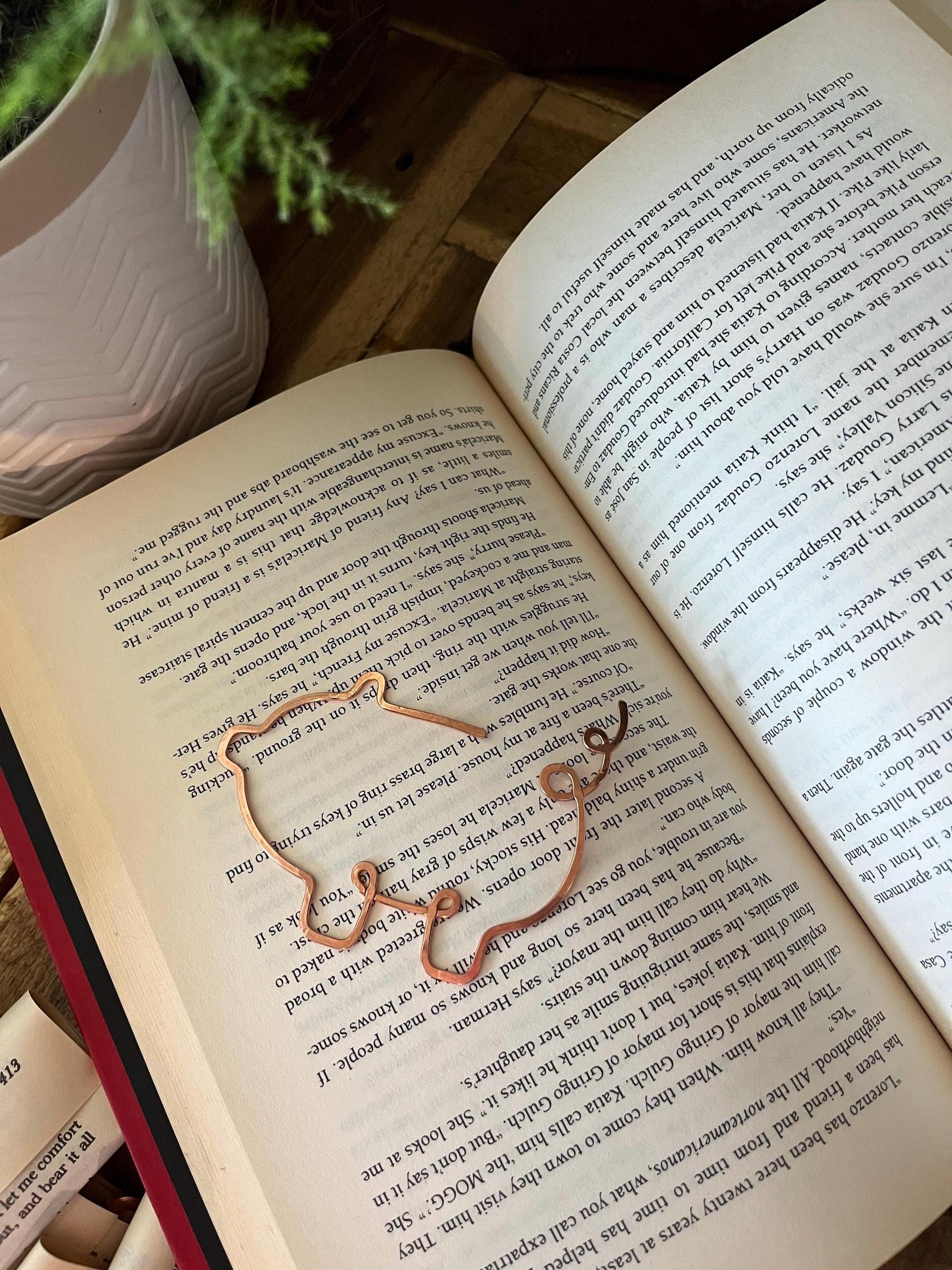 Copper Pig Handmade Bookmark: Farmhouse Book Accessory Reading Stationary
