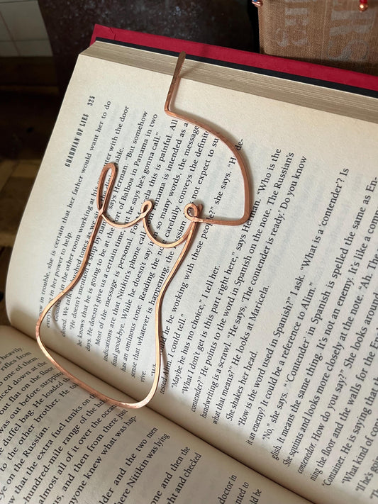 Copper Wire Handmade Bookmark: Body Silhouette Line Art Reading Stationary