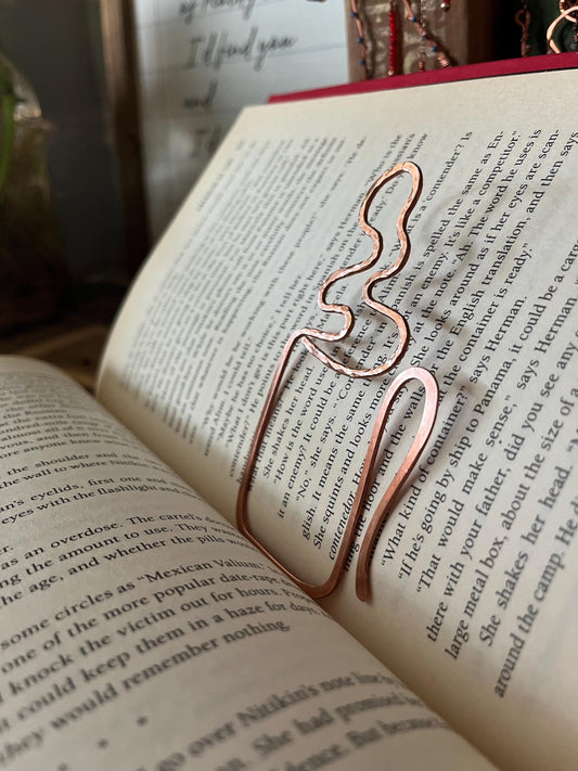 Copper Coffee Mug Handmade Bookmark: Book Lover Gift Reading Stationary